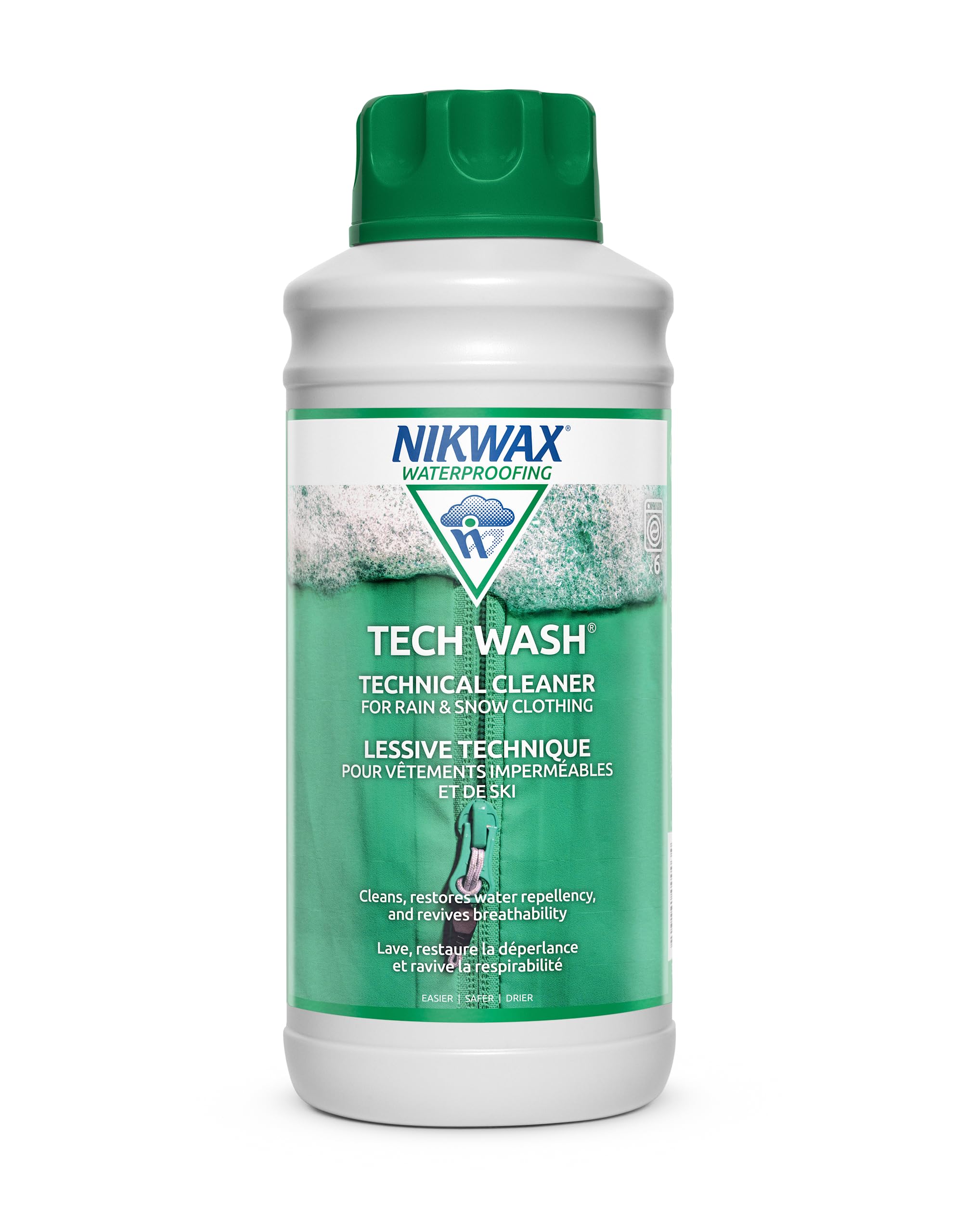 Nikwax Tech Wash 34 fl. oz. - Waterproofing Restorer for Jackets & Outdoor Gear | Safe for Gore-Tex & DWR Coating | Ideal for Rain, Ski & Snow Activities | Technical Cleaner for Hiking, Camping & Winter Sports