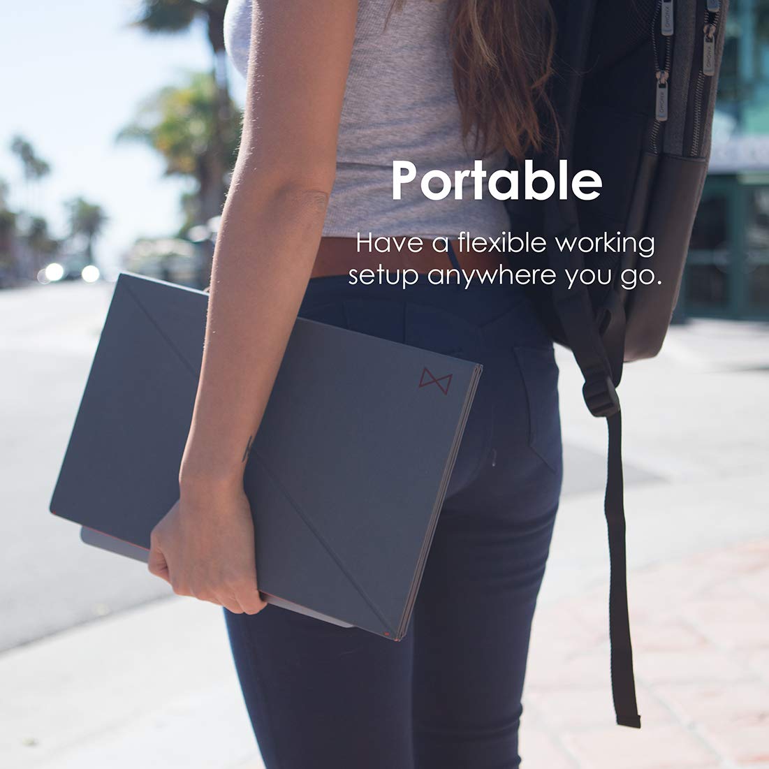 Levit8 - Foldable Portable Standing Desk for Home & Office, Small Size in Periwinkle Blue - Perfect for Remote Work, Small Spaces & Travel