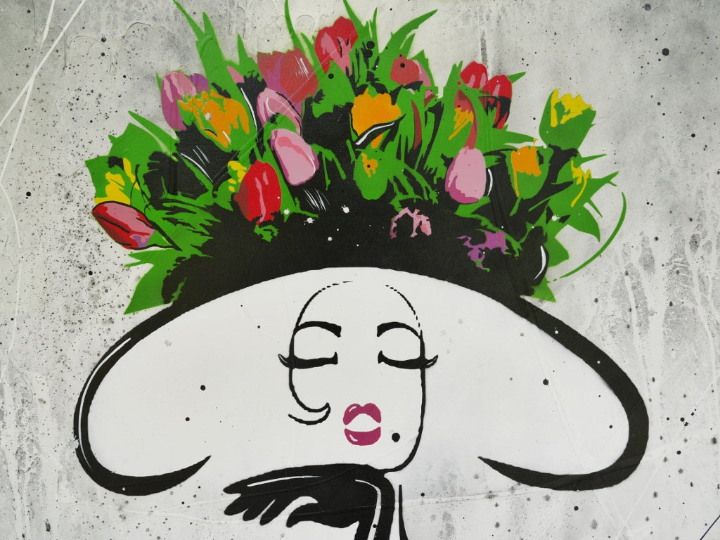 100cm x 120cm Blushing Textured Urban Pop Art Canvas Painting - Modern Home Decor for Living Room, Bedroom & Office Wall Art
