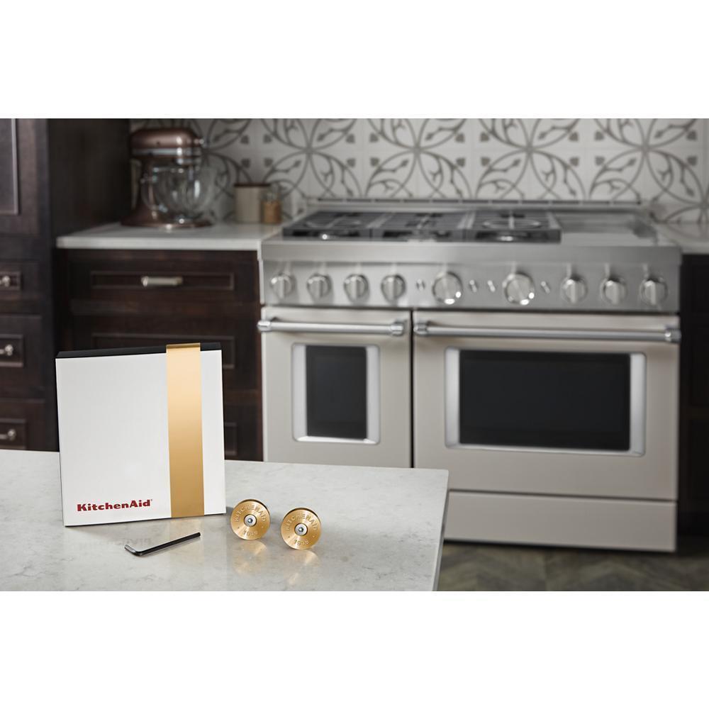 KitchenAid Commercial Style Range Handle Medallion Kit - Amana W11368841NE Replacement Part for Stove & Oven Repair | Perfect for Home Kitchen Upgrades & Professional Appliance Maintenance