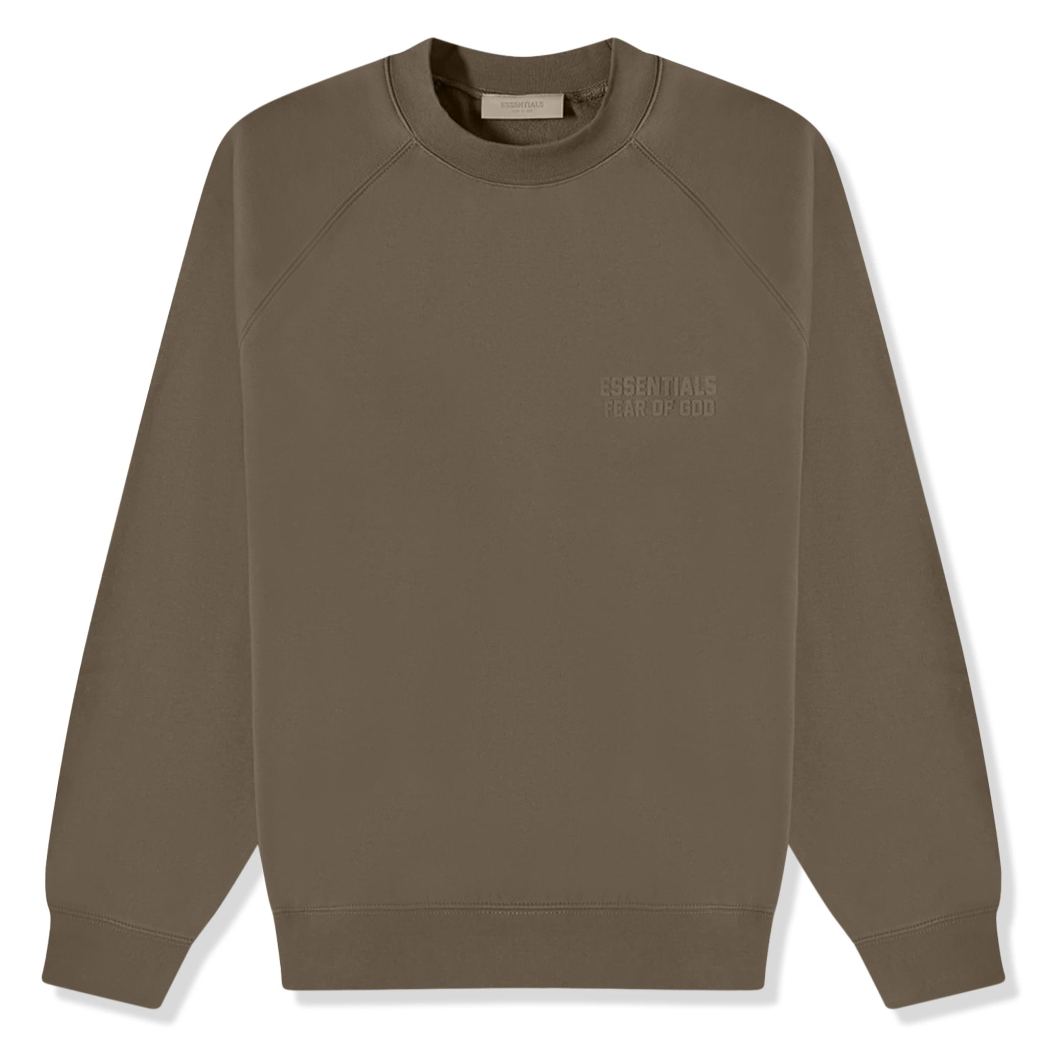 Fear of God Essentials Wood Crewneck Sweatshirt (FW22) - Men's Casual Pullover for Streetwear & Loungewear