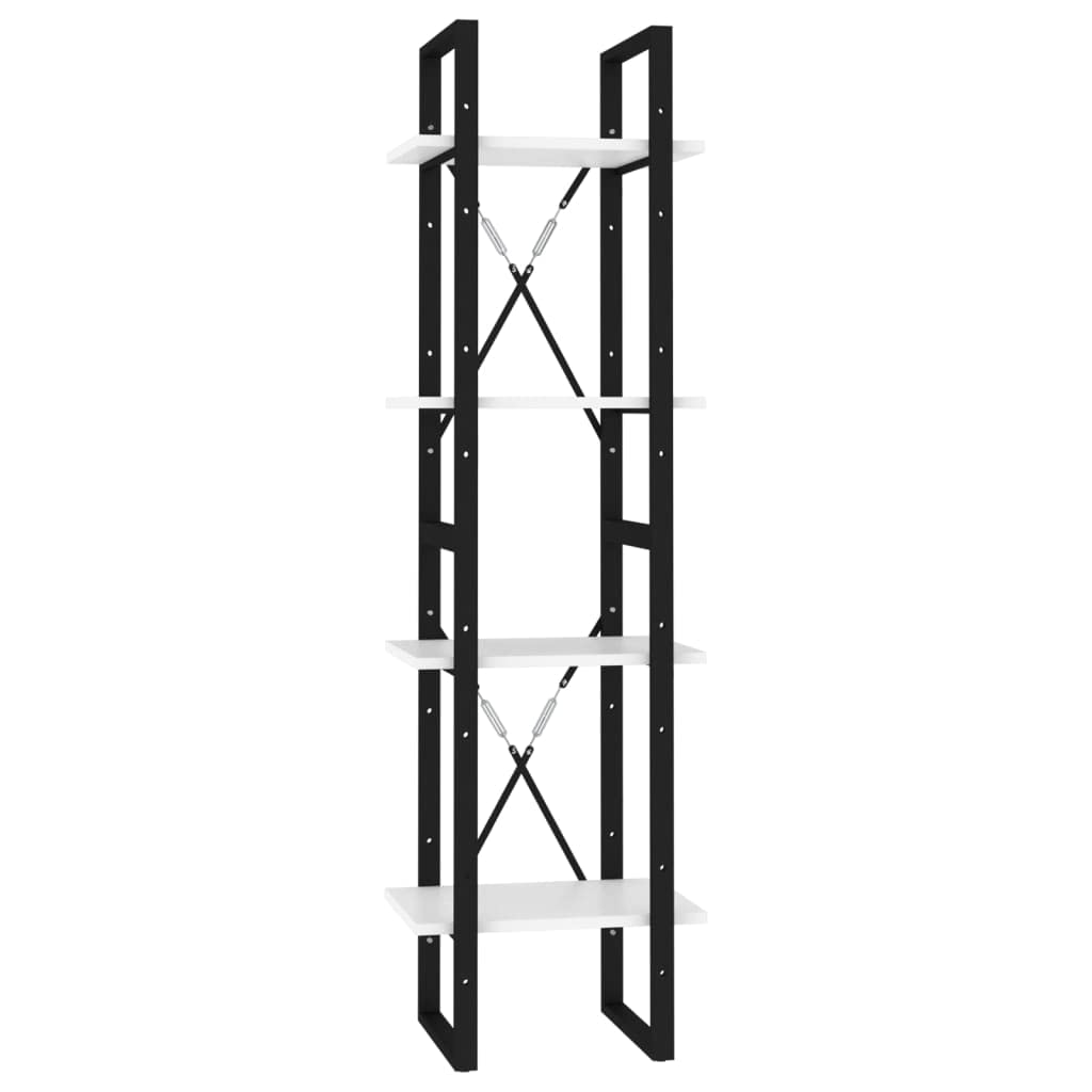 4-Tier Book Storage Cabinet - Multipurpose Bookshelf & Display Shelf for Living Room, Bedroom, Playroom - White Chipboard Organizer (15.7