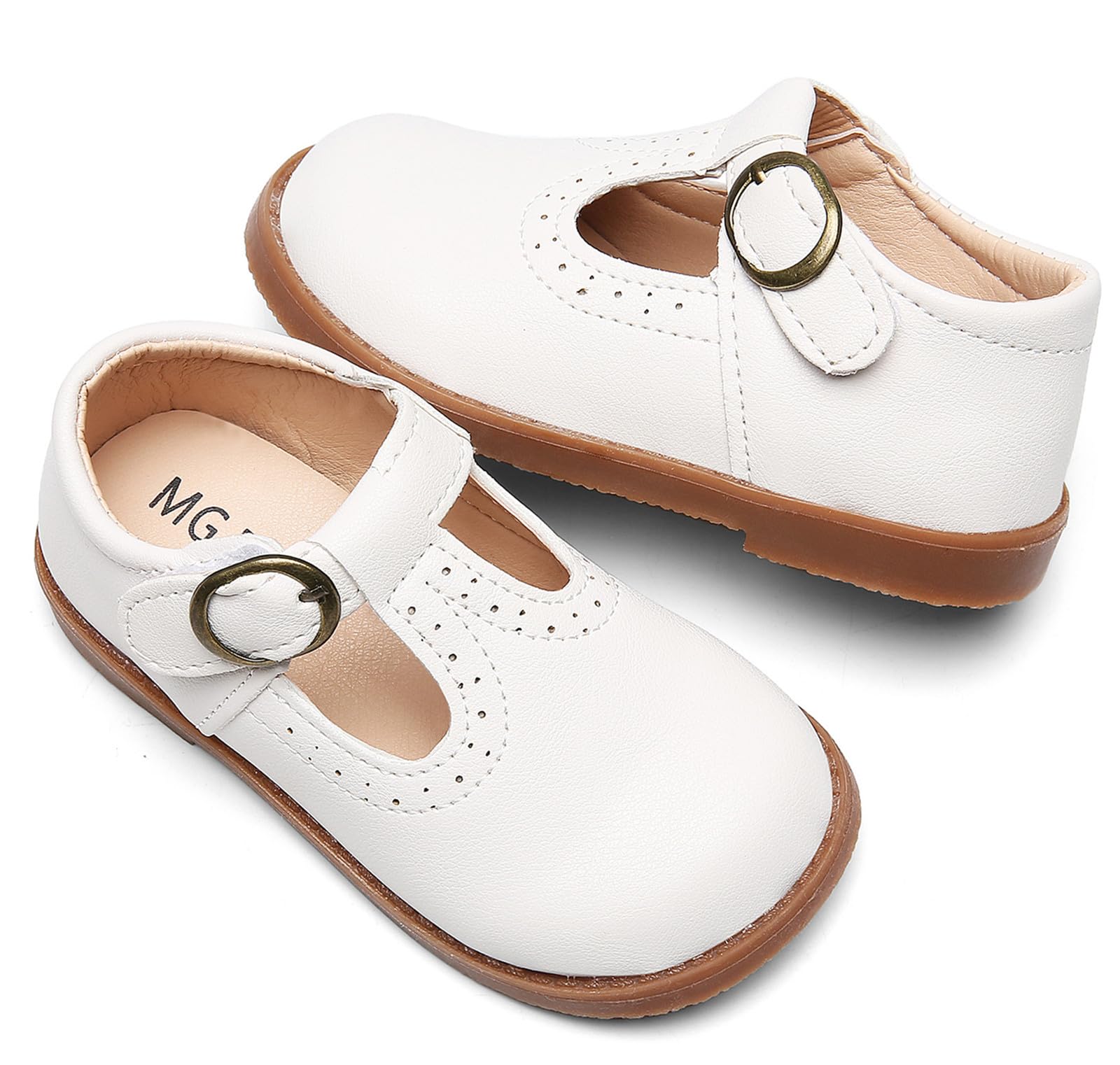DADAWEN Girls Mary Jane Shoes - Classic School Uniform Flats for Dress & Formal Wear - Comfortable Leather Ballet Shoes for Kids, Toddlers, Church, Wedding & Special Occasions
