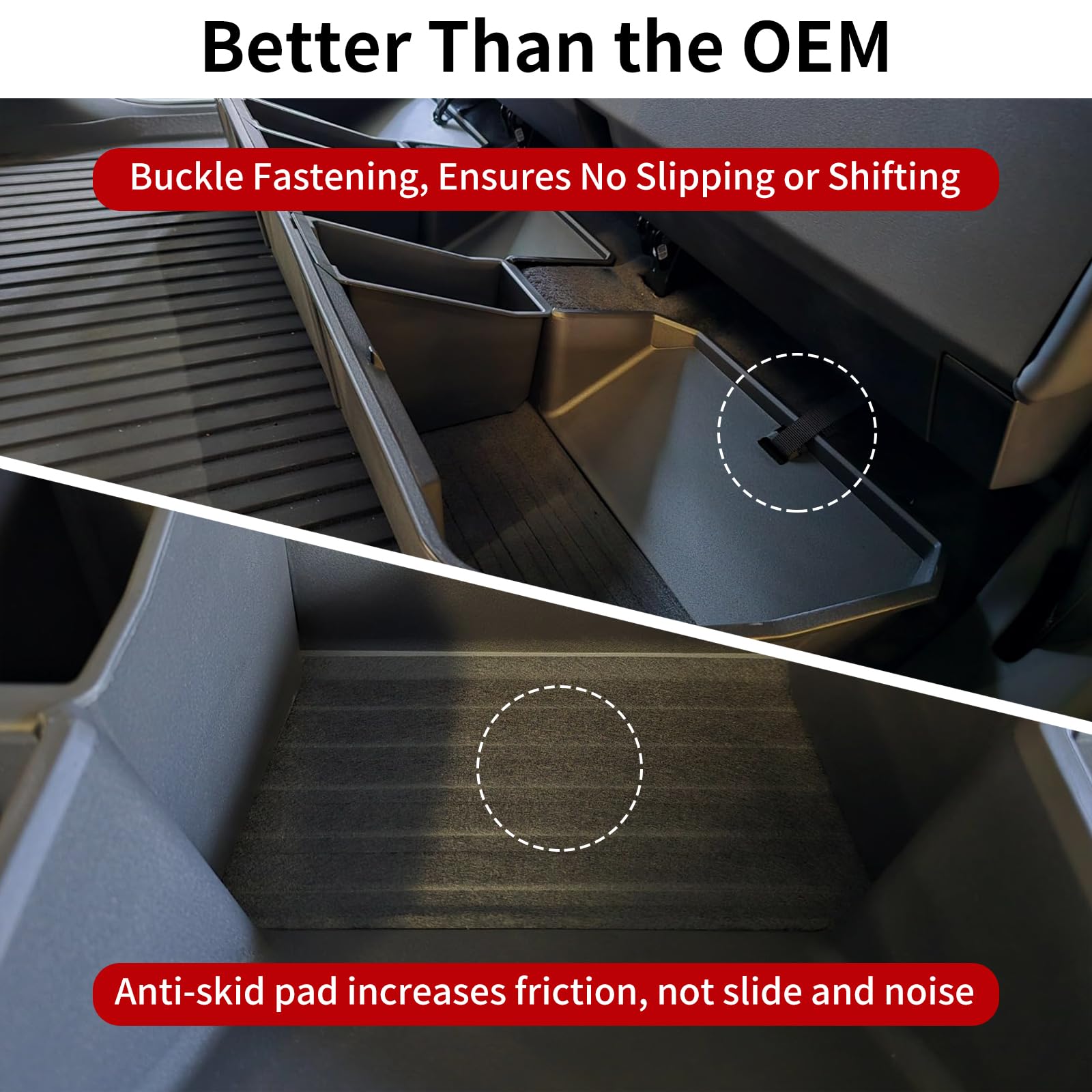 Tesla Cybertruck Rear Under Seat Storage Bin - Hidden Underseat Organizer for 2024 Cybertruck Accessories | Interior Storage Box for Tools, Emergency Kits & Car Essentials | Perfect for Road Trips & Outdoor Adventures