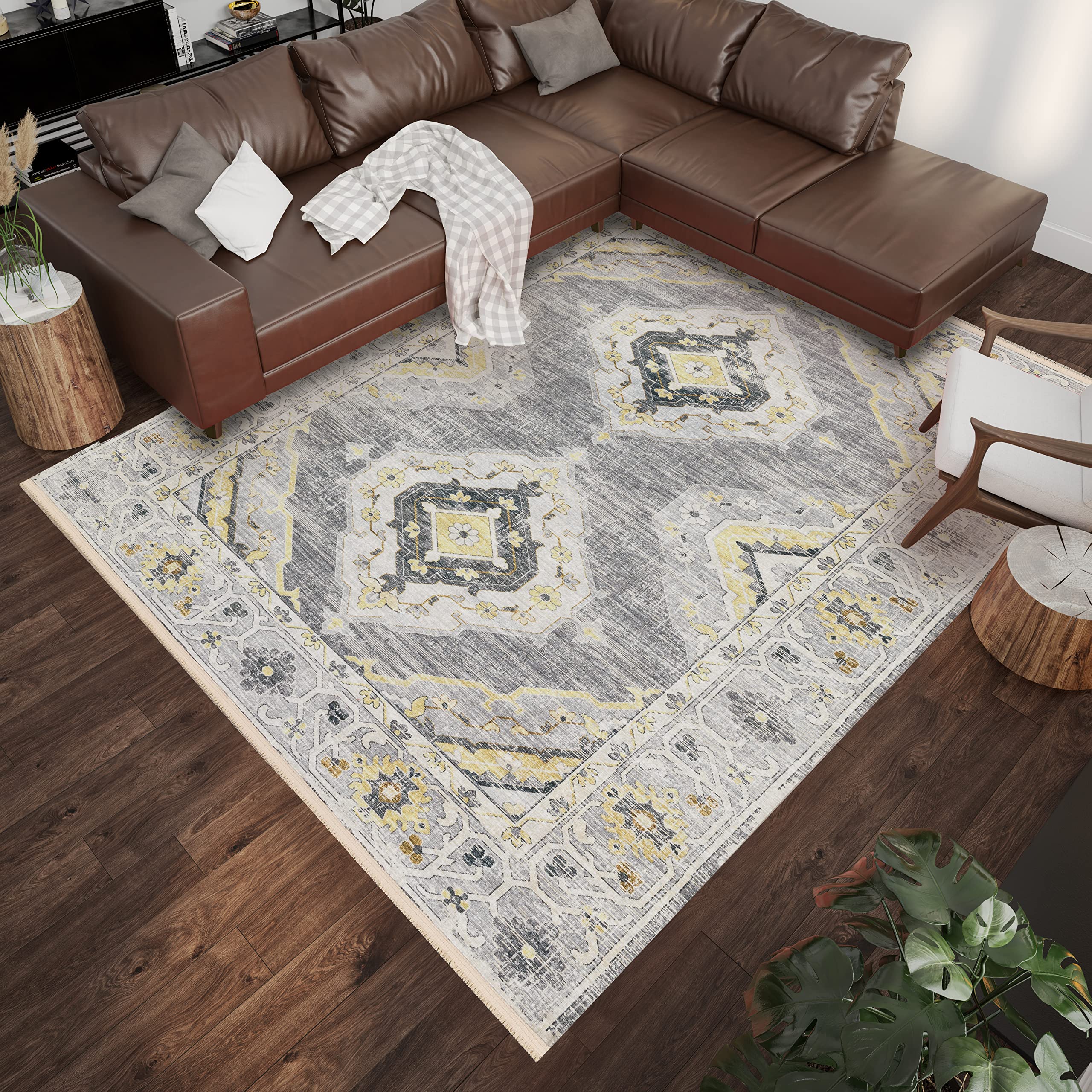 Addison Rugs Sterling AST31 Silver 3' x 5' Area Rug - Soft Modern Indoor Runner for Living Room, Bedroom & Office Decor