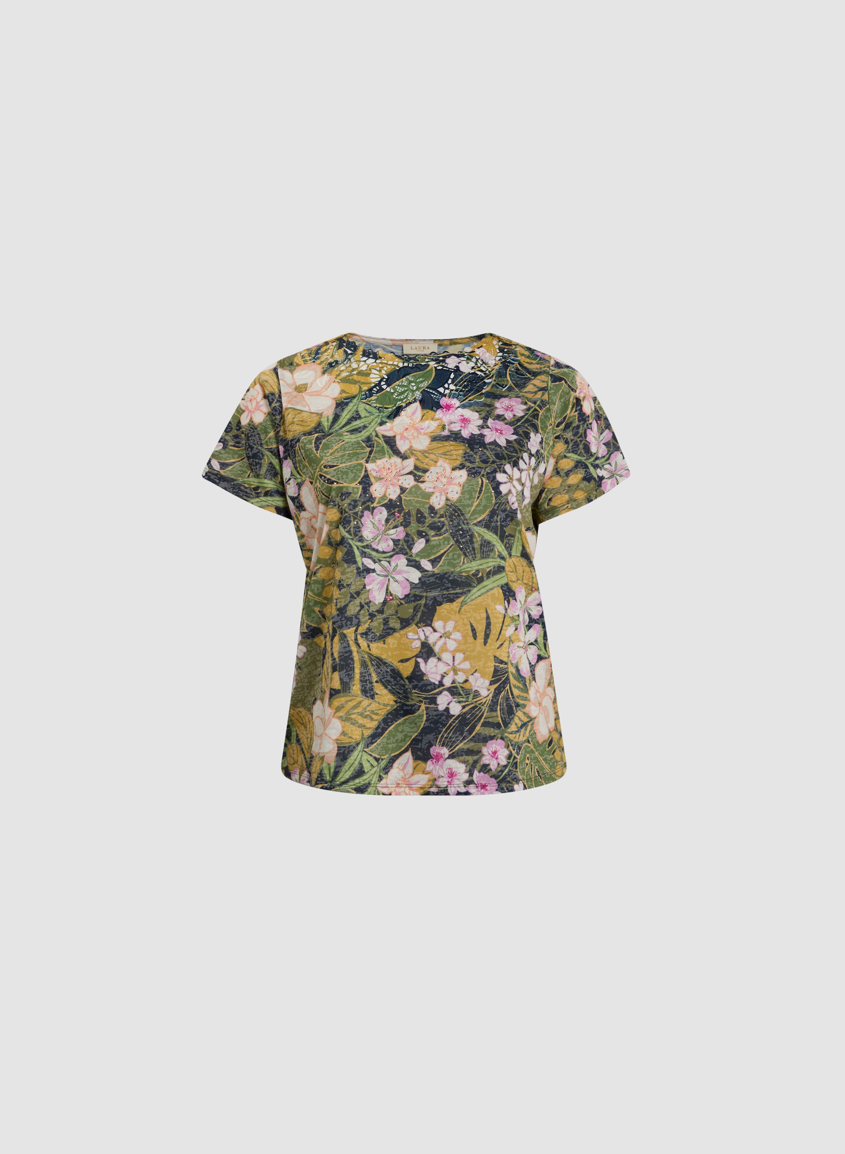 Floral Openwork Detail T-Shirt for Women - Breathable Summer Blouse, Casual & Boho Style - Perfect for Beach Outings, Picnics, and Date Nights