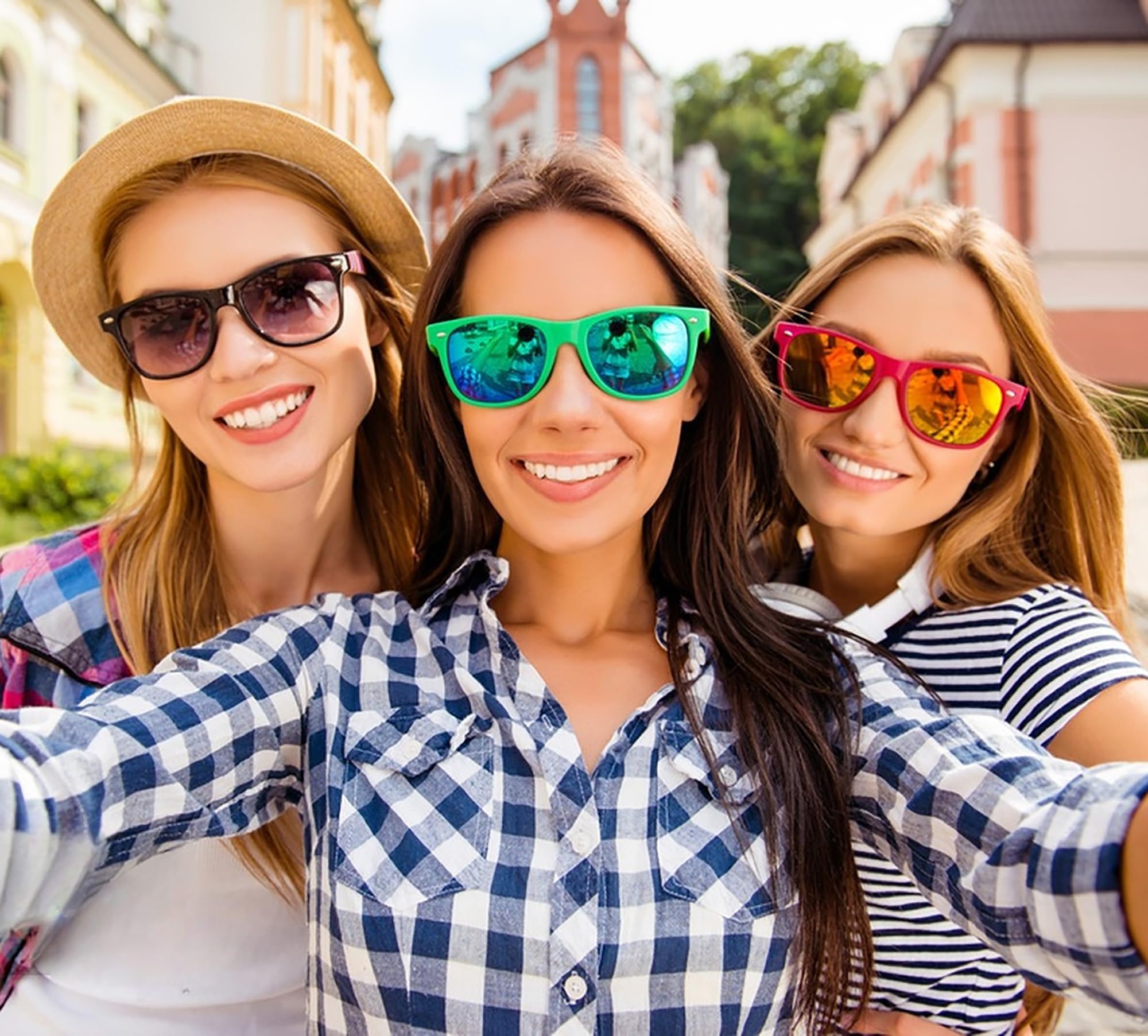 8/12/18 Pack Neon Sunglasses Bulk - Colorful Retro Party Sunglasses Multipack for Men & Women - Perfect for Pool Parties, Beach Outings, Festivals & Summer Events