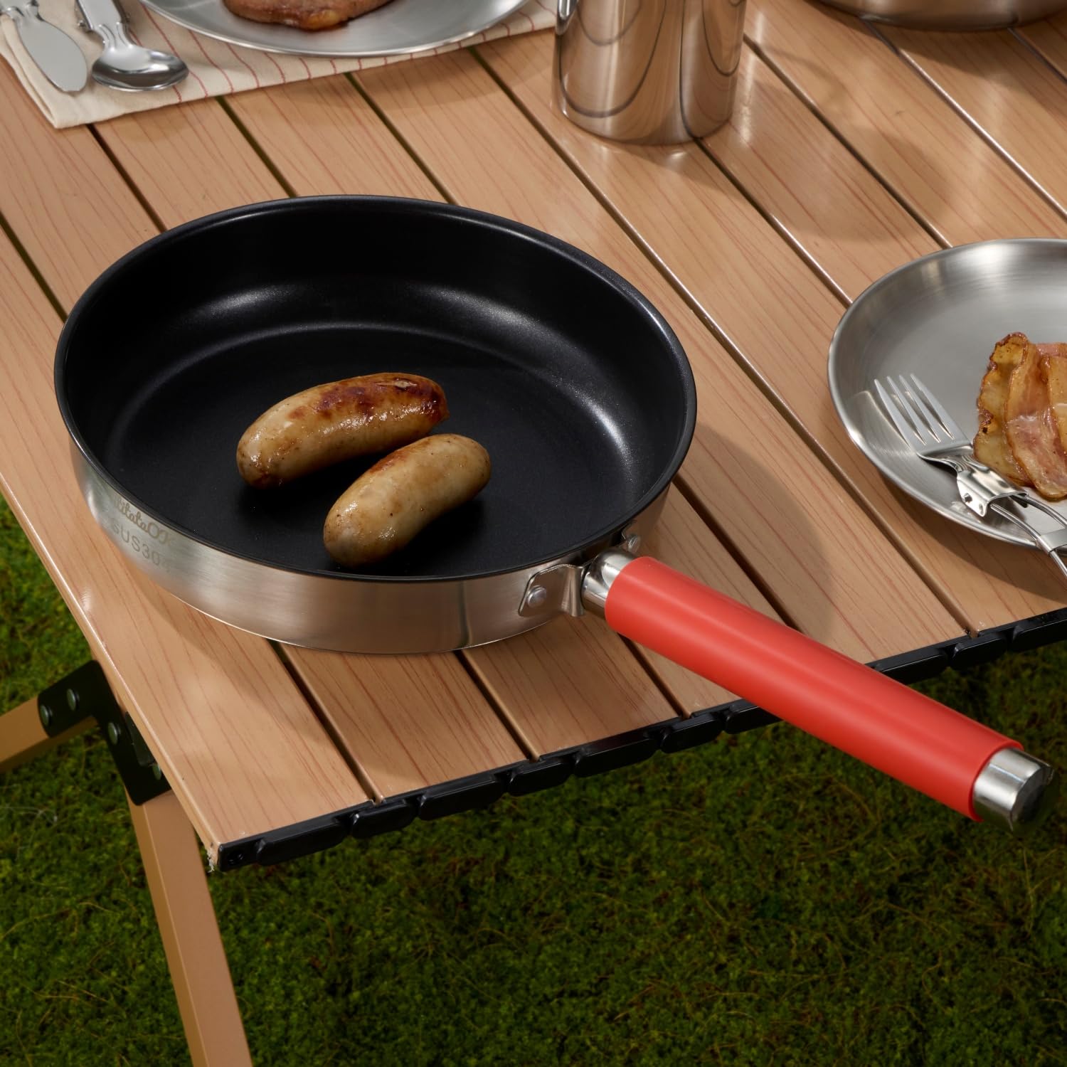 Premium 16-Piece Camping Cookware Set - 304 Stainless Steel Pots, Pans, Kettle with Storage Bag | Complete Kit with Plates, Bowls & Utensils (Knives, Forks, Spoons) | Compact & Durable for Outdoor Camping, Hiking, Picnics & Indoor Kitchen Use