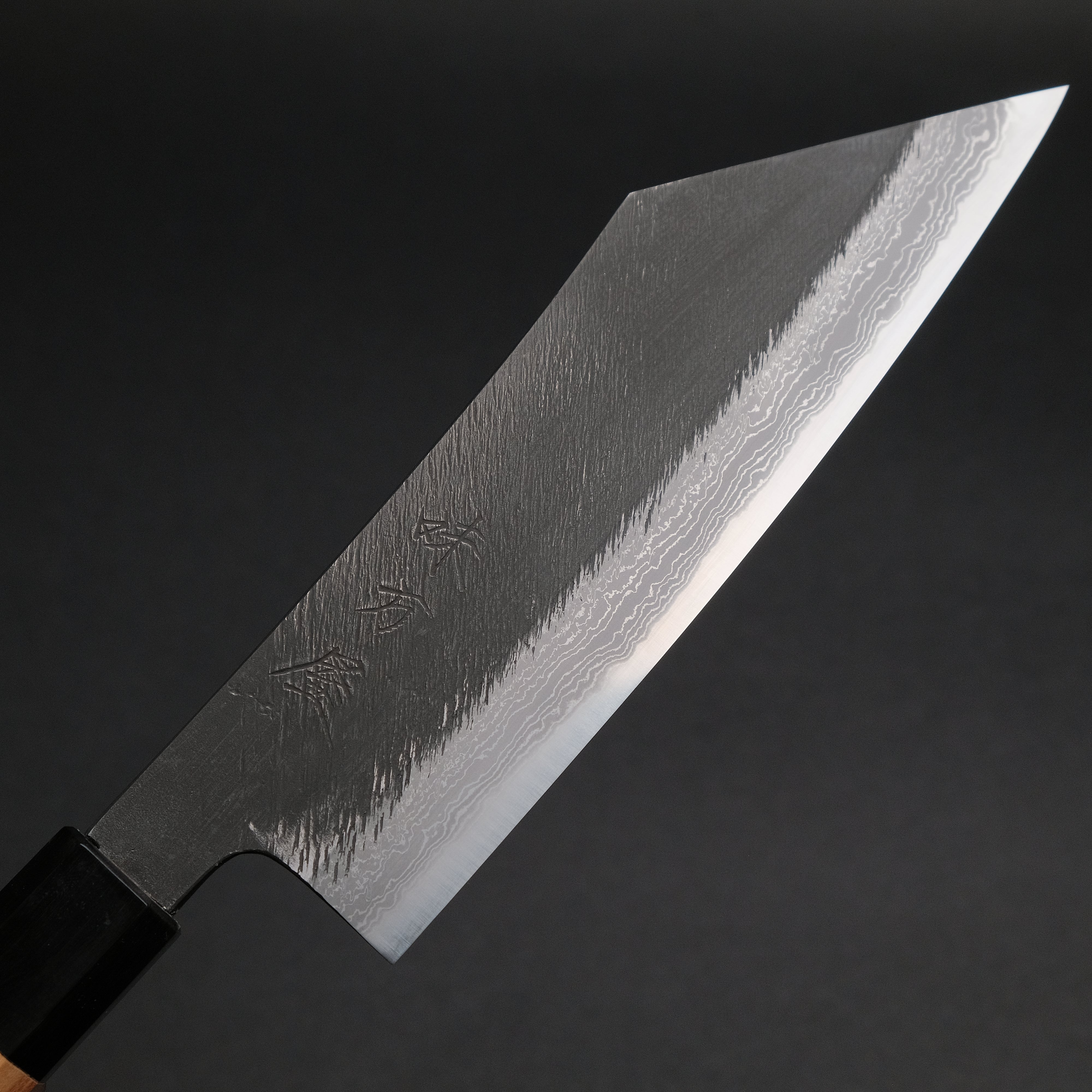 Premium Ajikataya White #2 Matsuba Damascus Hakata 180mm Kitchen Knife - Olive Wood & Buffalo Horn Handle (#25) - Perfect for Sushi, Sashimi & Japanese Cuisine Preparation