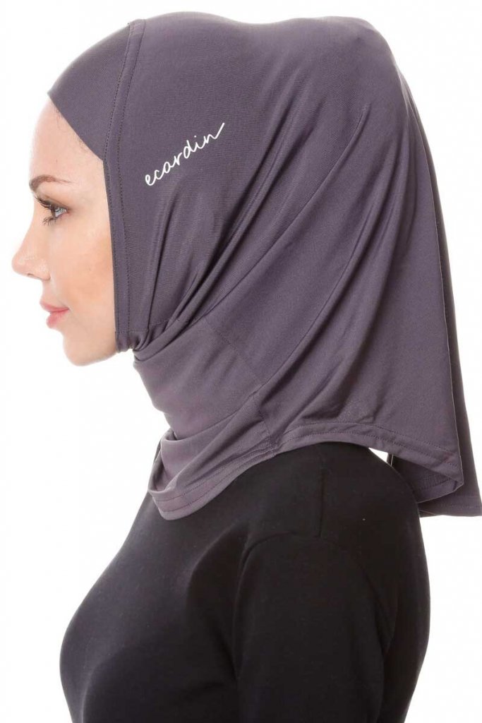 Breathable Grey Sports Hijab for Women - Modest Workout Headscarf for Running, Yoga & Gym - Lightweight & Moisture-Wicking