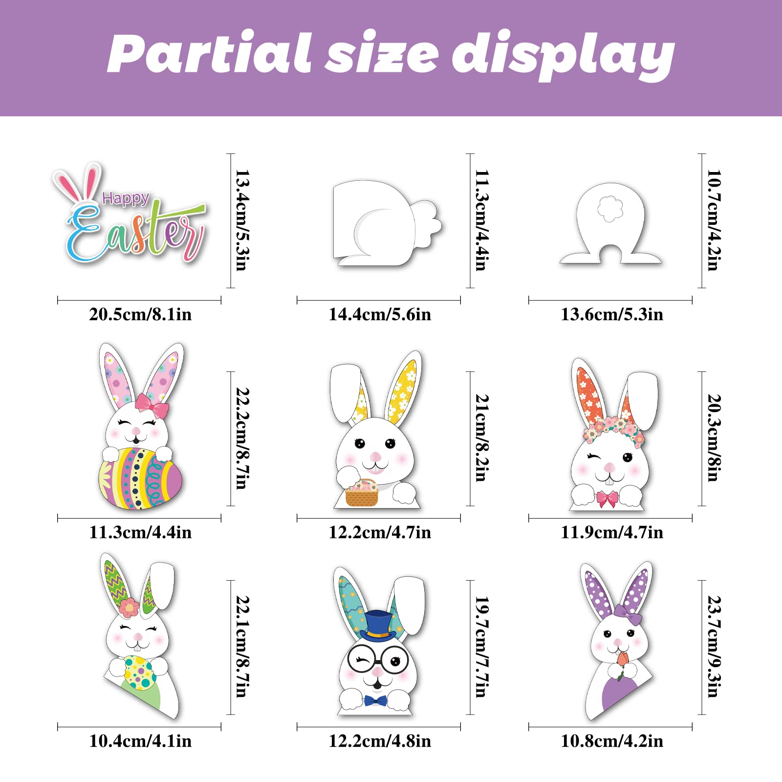 121Pcs Easter Window Clings Decorations - Bunny, Radish & Egg Holiday Decals for Glass Windows - 2025 Easter Party Supplies for Home, Office & Classroom Decor
