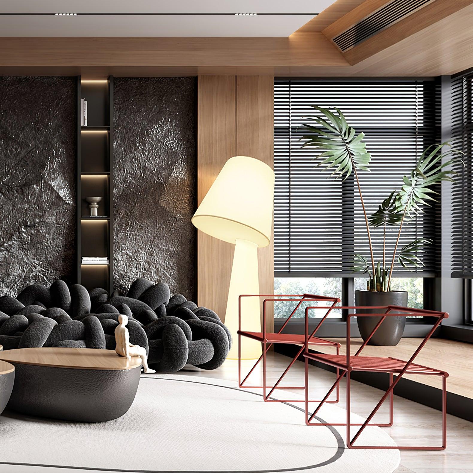 Modern Column Fabric Floor Lamp - Elegant Standing Light for Living Room, Bedroom & Office - Perfect for Reading, Relaxing & Ambient Lighting