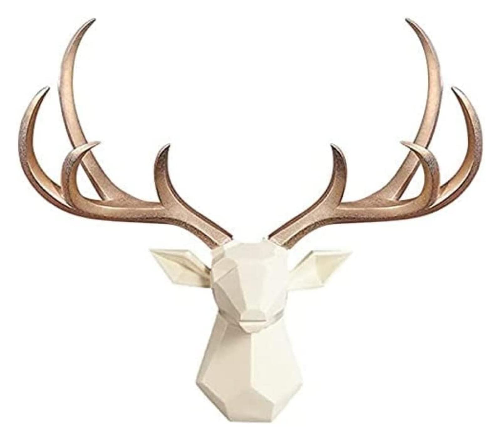 Nordic Resin Deer Head Wall Sculpture - 3D Wall Hanging Decor with Detachable Antlers, Modern Home & Office Art (Color: A) | Perfect for Living Room, Bedroom, or Entryway Décor