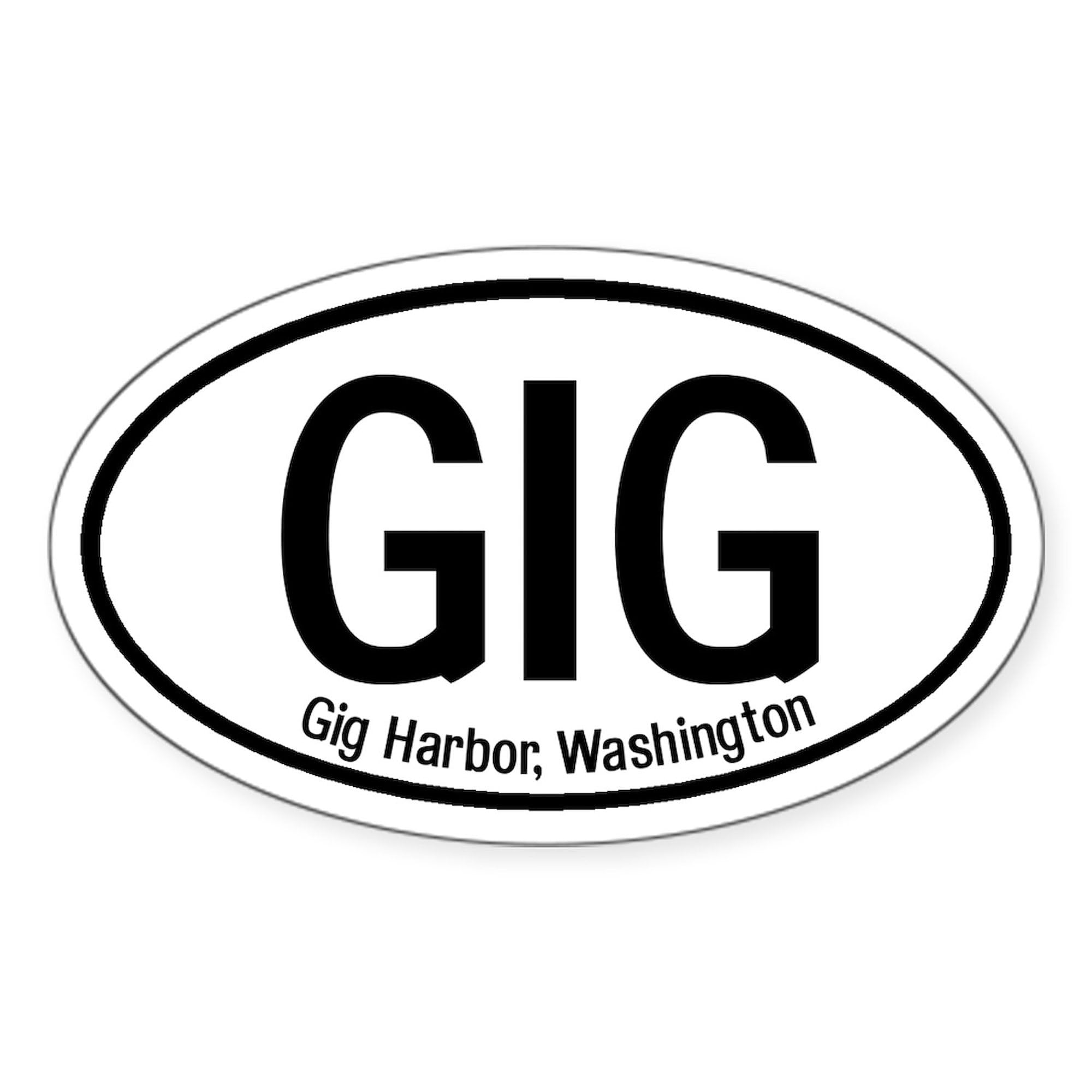 Gig Harbor Washington Oval Car Bumper Sticker - Waterproof Vinyl Decal for Cars, Laptops, Windows | Perfect for Travel Enthusiasts & Local Pride