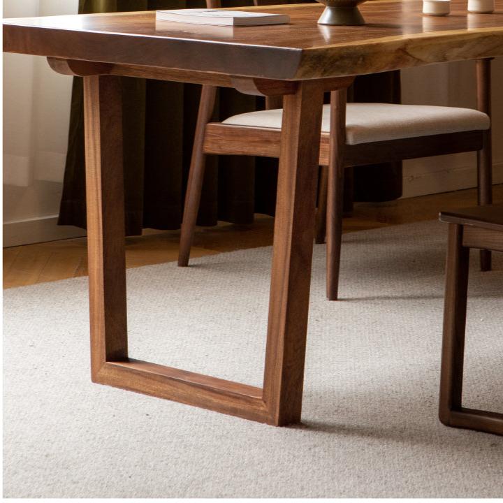 Premium Black Walnut Solid Wood Natural Edge Dining Table – Handcrafted Large Board for Rustic & Modern Home Decor – Perfect for Family Gatherings & Dinner Parties