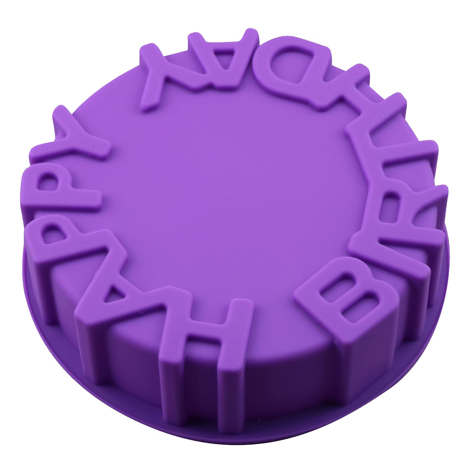 FungPull Hi Party Happy Birthday Silicone Baking Mold - 8.07 Inch Cake Pan, Muffin Tray (12-Cavity) for DIY Desserts - Blue & Purple Options - Perfect for Birthday Parties, Baby Showers & Holiday Baking