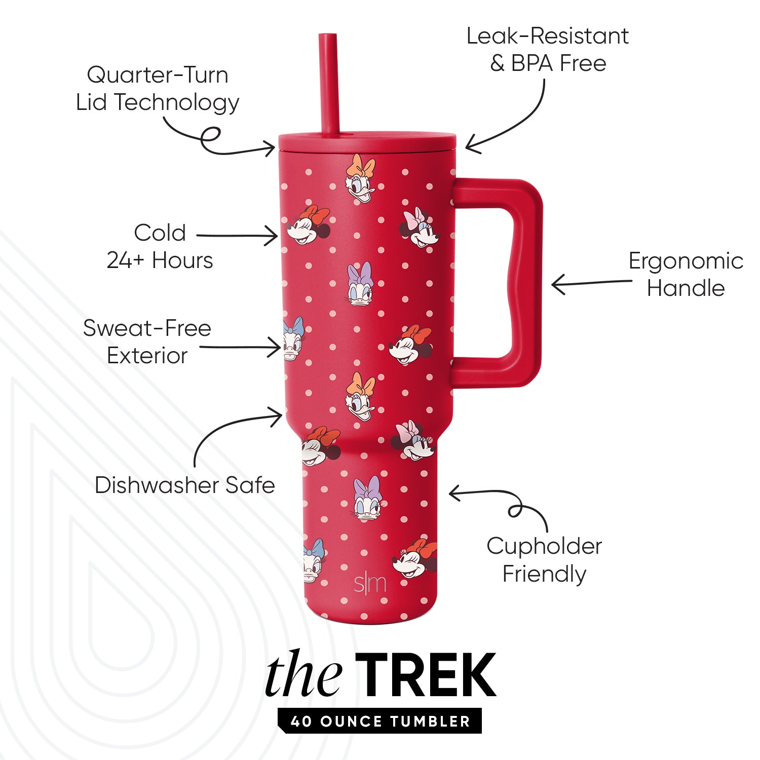 Disney Trek Tumbler 40Oz Stainless Steel Vacuum Insulated Water Bottle with Lid - Perfect for Hiking, Camping & Outdoor Adventures