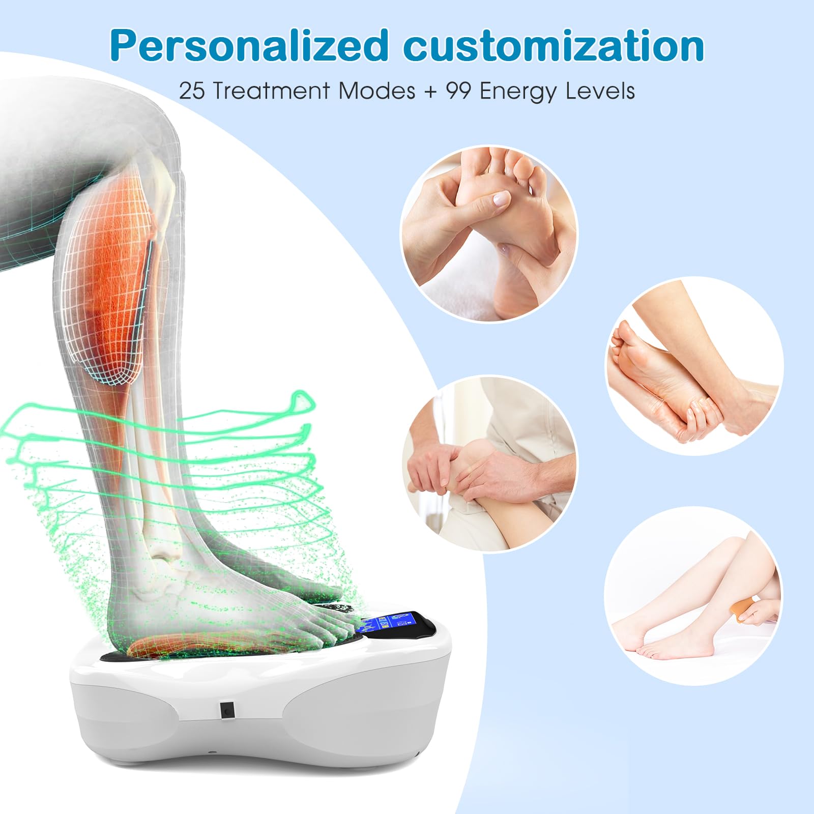 Creliver Pro Foot Nerve and Muscle Stimulator - TENS & EMS Therapy for Neuropathy, Circulation, and Pain Relief - Electric Foot and Leg Massager for Improved Blood Flow - FSA/HSA Eligible - Perfect for Home Use, Relaxation, and Post-Workout Recovery