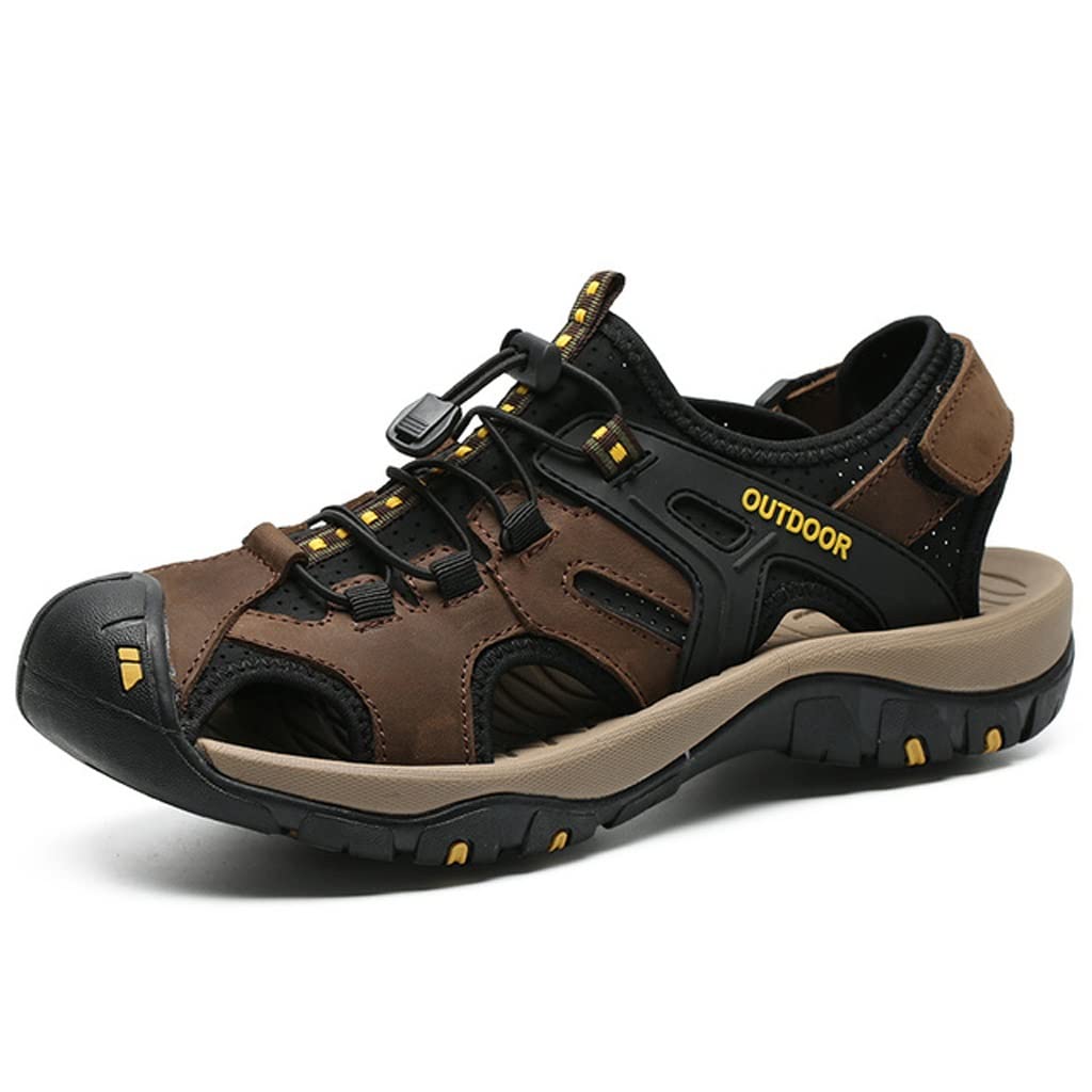 Men's Summer Sandals - Roman Style Casual Beach Shoes for Men - Breathable & Comfortable Sneakers - Brown, Size 43cm - Perfect for Beach, Pool, Vacation & Outdoor Activities