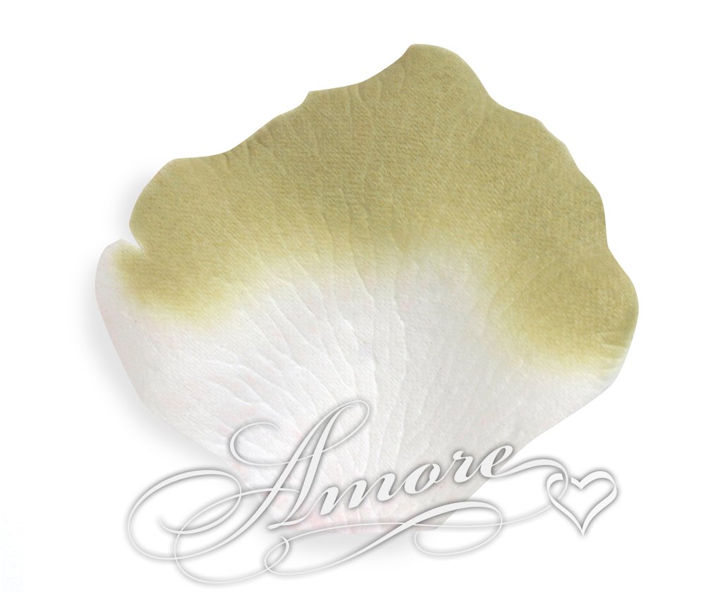 1000 Silk Rose Petals for Weddings - 2 Inch Wide Sage Green & White Artificial Flower Petals - Perfect for Wedding Decor, Aisle Scattering, Table Centerpieces, and Romantic Events