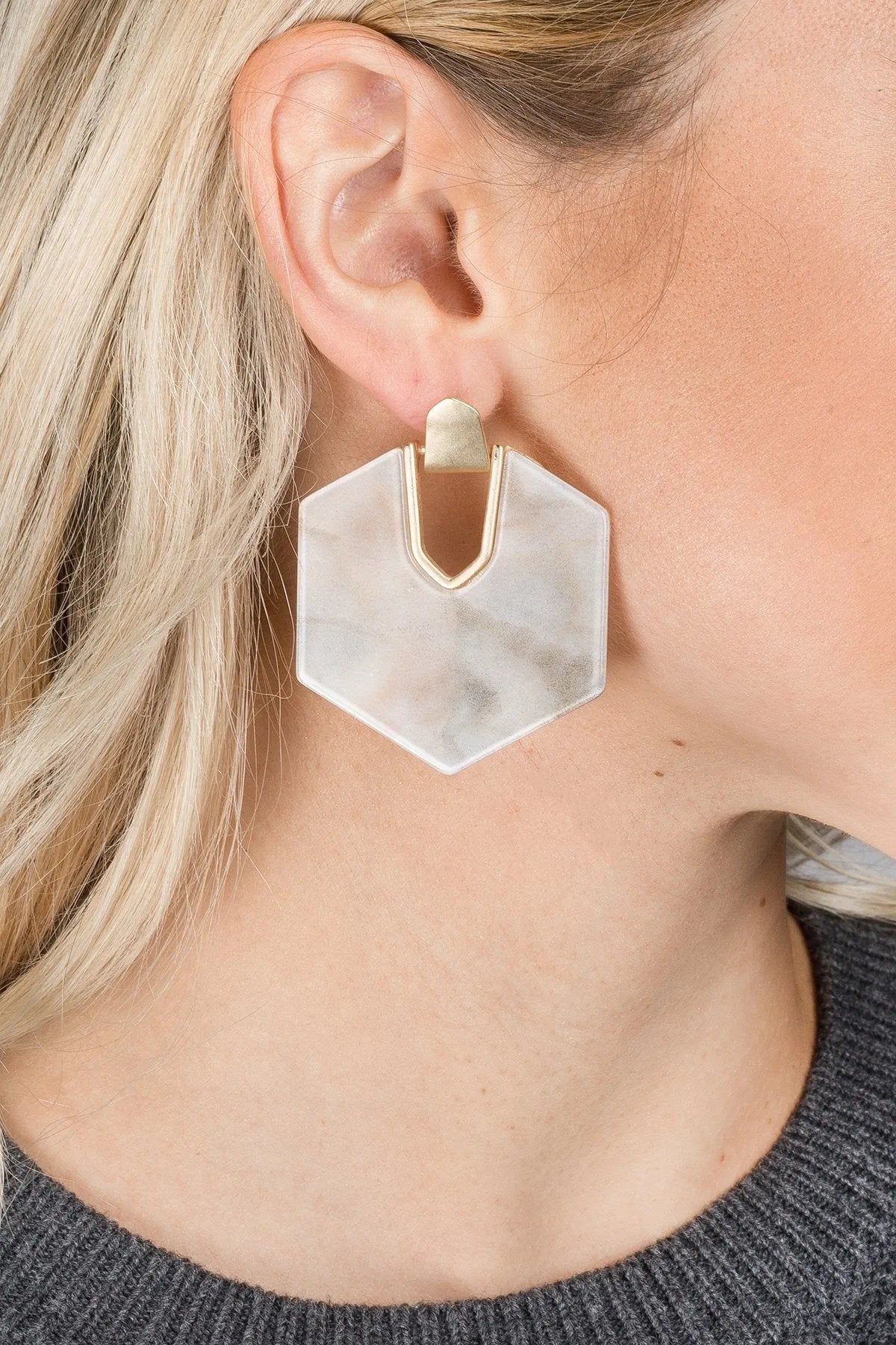 Geometric Stone Statement Earrings for Women - Elegant Boho Dangle Earrings for Party, Wedding & Everyday Wear