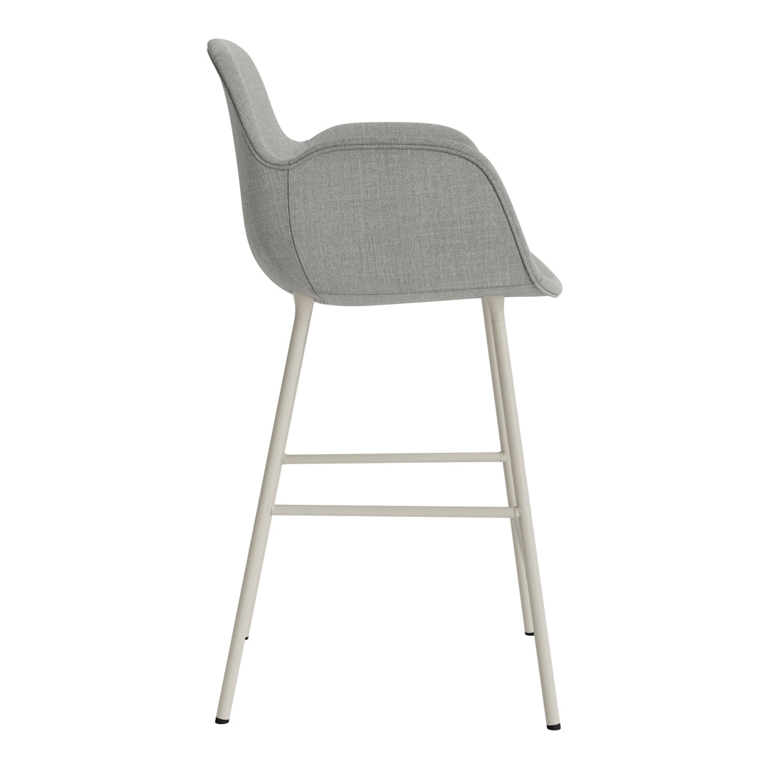 Luxury Fully Upholstered Form Counter Armchair - Modern Bar Stool for Kitchen Island, Breakfast Nook & Home Bar Seating