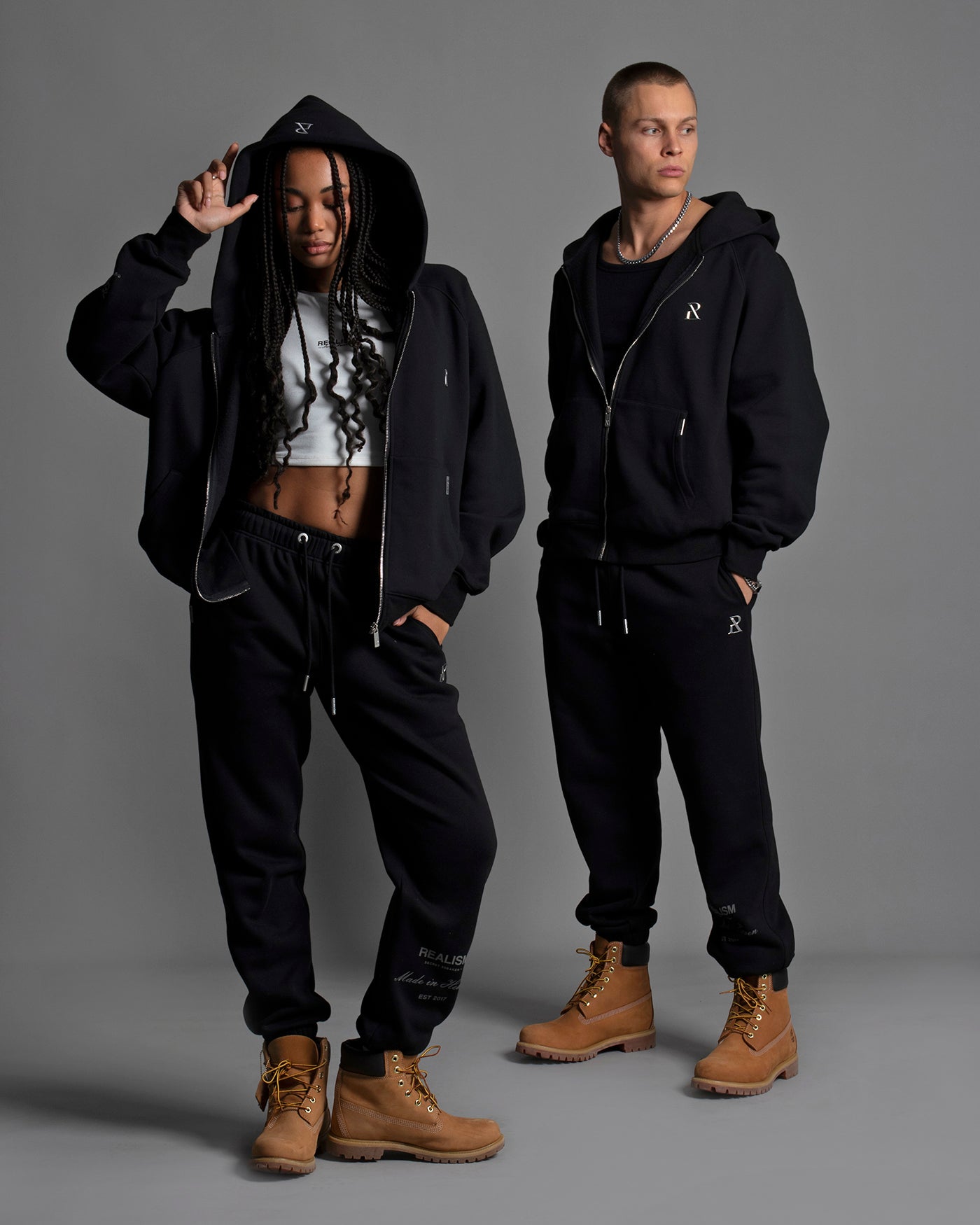 SSS Realism Radiant Zip Hoodie for Men & Women - Black Pullover Jacket for Casual Wear, Gym & Outdoor Activities