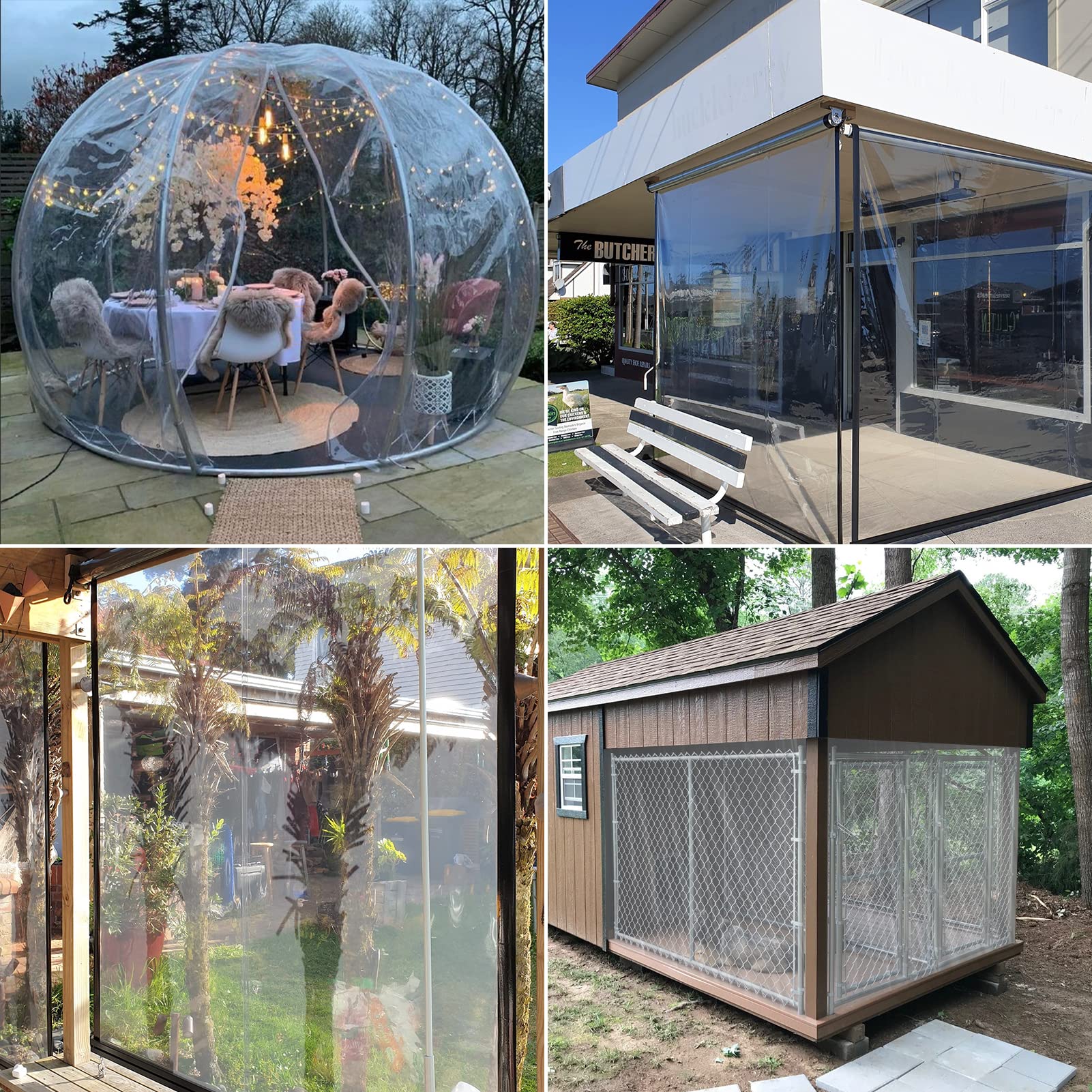 6.6 x 13 ft Heavy Duty Clear PVC Tarp - 5 Mil Waterproof, Windproof & Snowproof Plastic Tarpaulin with Reinforced Grommets for Winter Protection, Garden Cover, Patio Enclosure, Chicken Coop, Window Shield - Ideal for Outdoor Use, Camping, Construction & Emergency Shelter