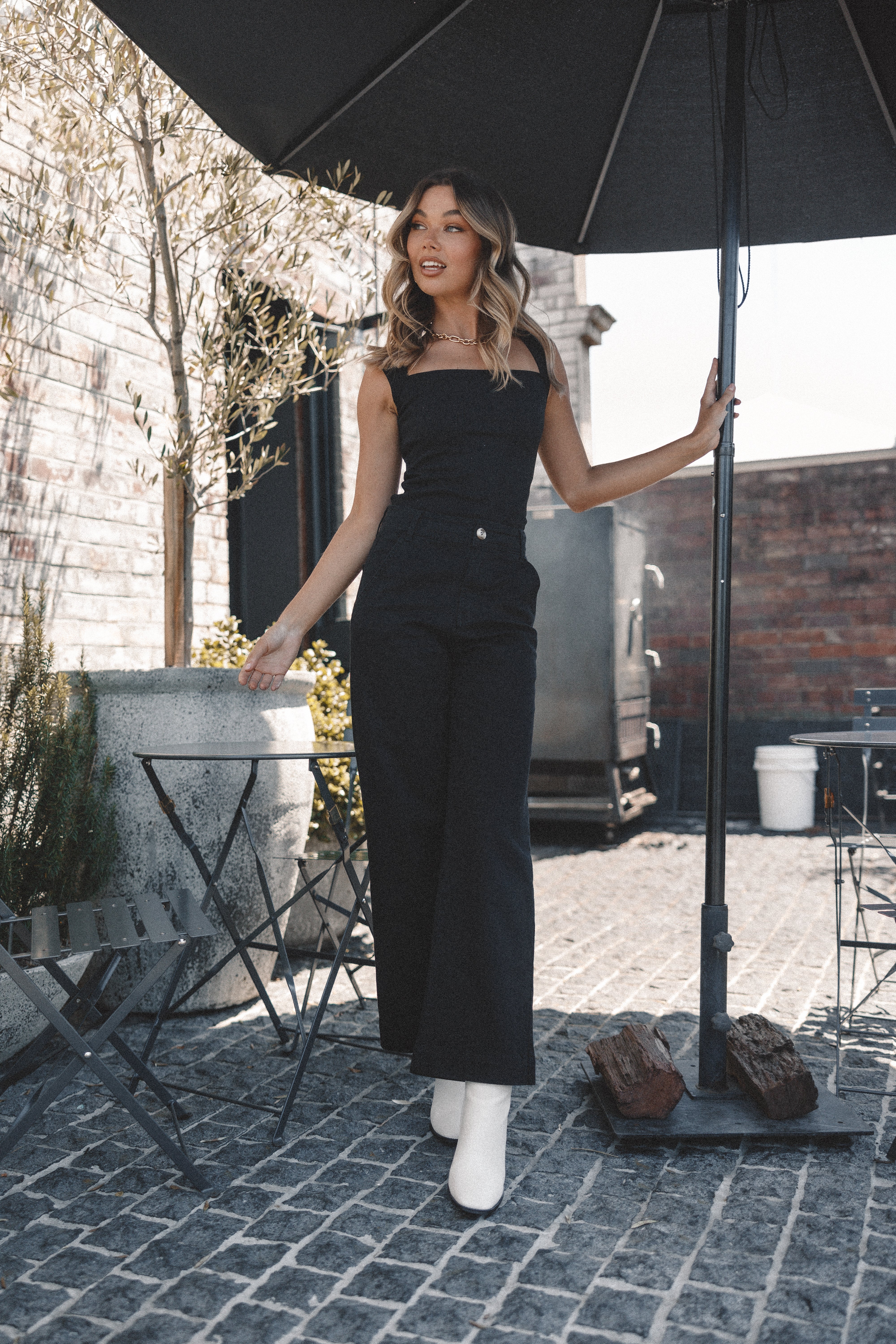 Georgia Wide Leg Pants for Women - High Waisted Black Palazzo Pants - Comfortable Stretchy Lounge Pants for Yoga, Travel & Casual Wear