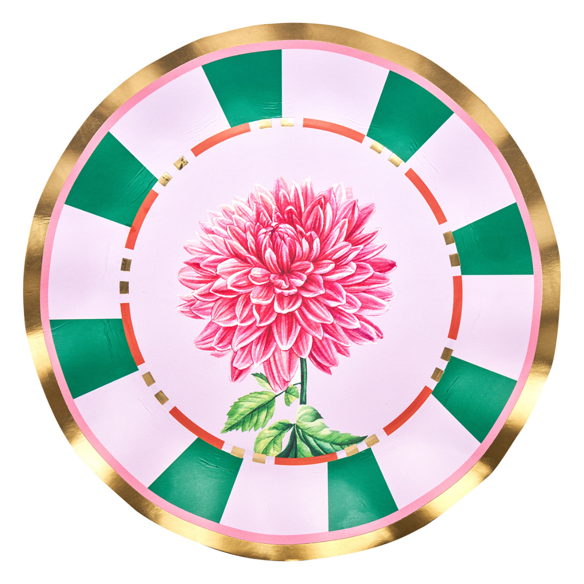 Premium Dahlia Floral Garden Dinner Plates Set of 8 - Elegant Porcelain Tableware for Fine Dining, Wedding, Party & Home Decor