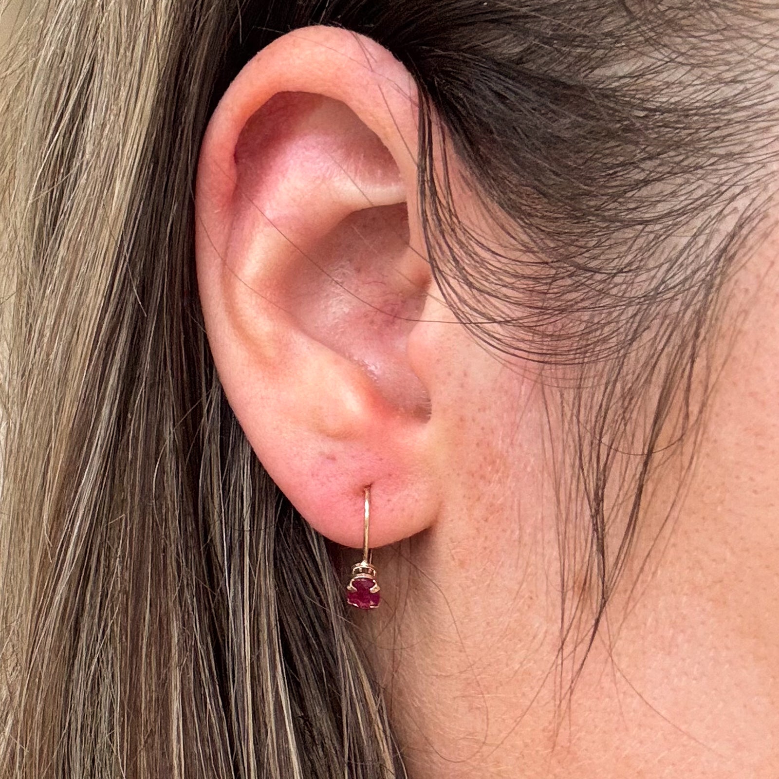 0.90ctw Ruby Drop Earrings for Women - Elegant Dangling Gemstone Jewelry Gift for Birthday, Anniversary & Special Occasions