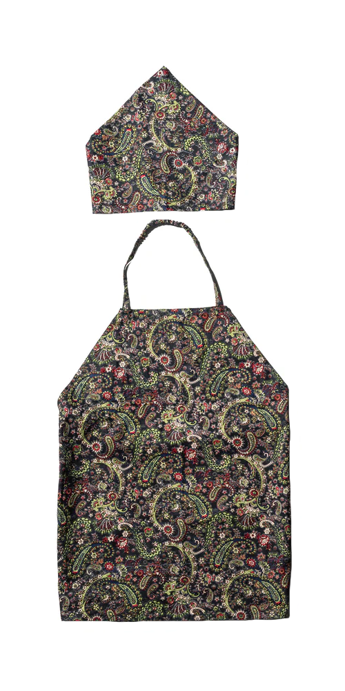 Handprinted Paisley Apron - Vintage Style Kitchen Apron for Cooking, Baking & BBQ - Perfect for Chefs, Home Cooks & Gift Giving