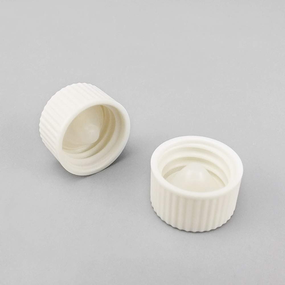 White Resin Bottle Cap Plugs - 21.2×12.0mm V-Shaped LDPE Inner Plug with GL18 Screw (Pack of 263) - Perfect for Beverage Bottles, Cosmetic Containers & DIY Craft Projects