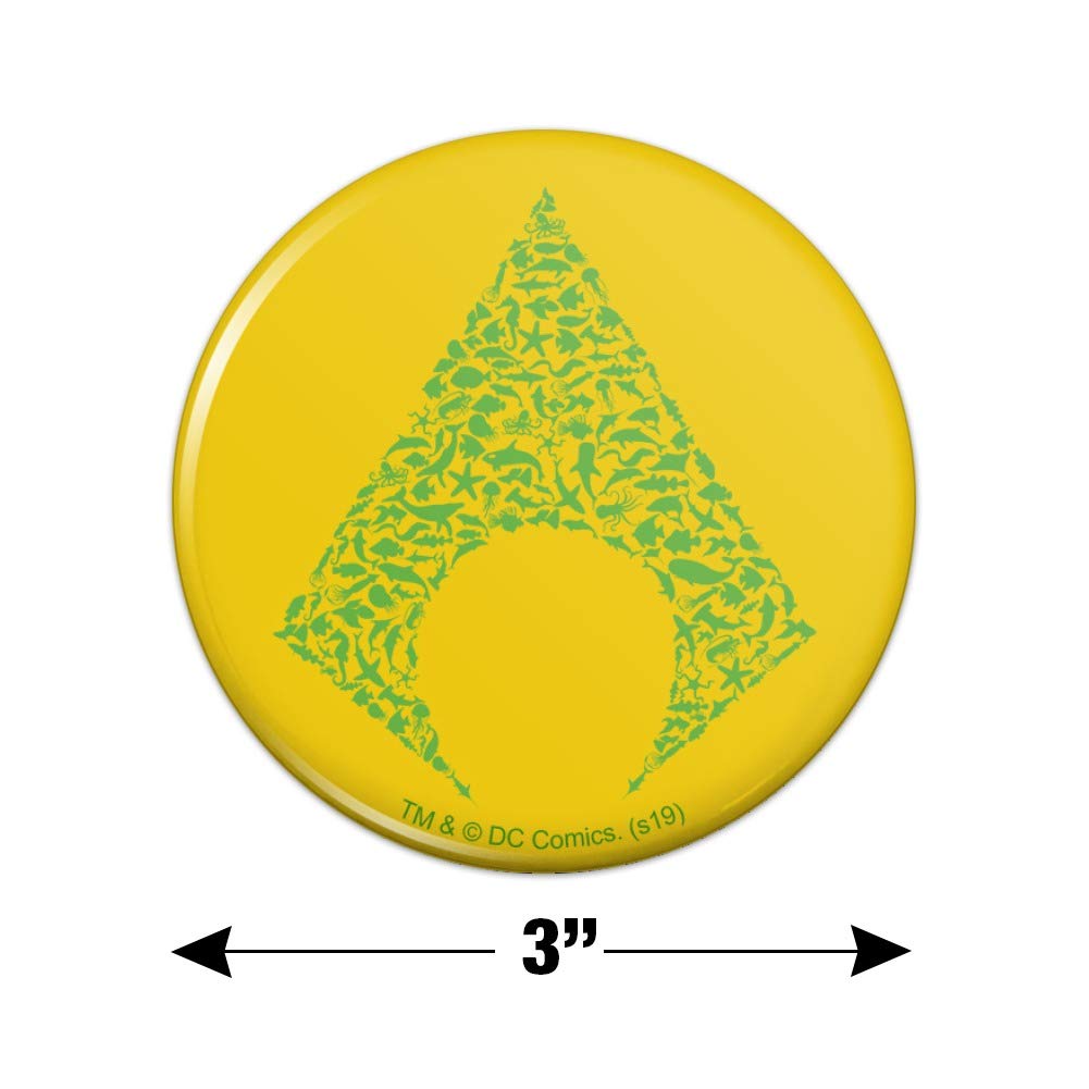 Aquaman Icons Logo Refrigerator Magnet - Strong Kitchen Fridge Locker Button Magnet for Home, Office, Dorm & Gifts - Decorate Your Fridge with Superhero Style