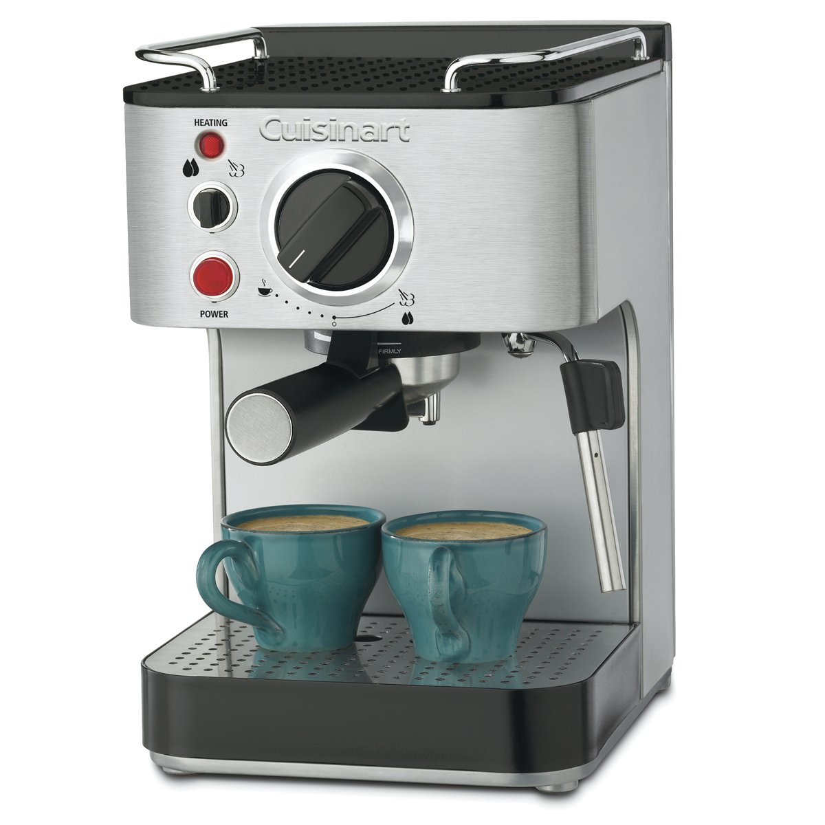 Cuisinart EM-100NP1 1.66 Quart Stainless Steel Manual Espresso Maker Machine for Home, Office & Cafe Use - Perfect for Latte, Cappuccino & Americano Coffee Lovers