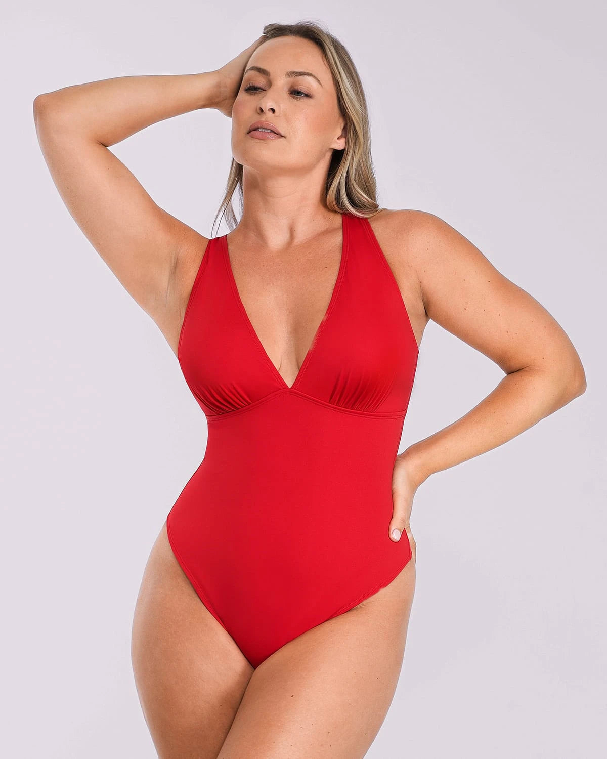 AirSlim® Deep V Neck Cross Back Shaping Bodysuit - Slimming Shapewear for Women | Perfect for Dresses, Tops & Everyday Wear