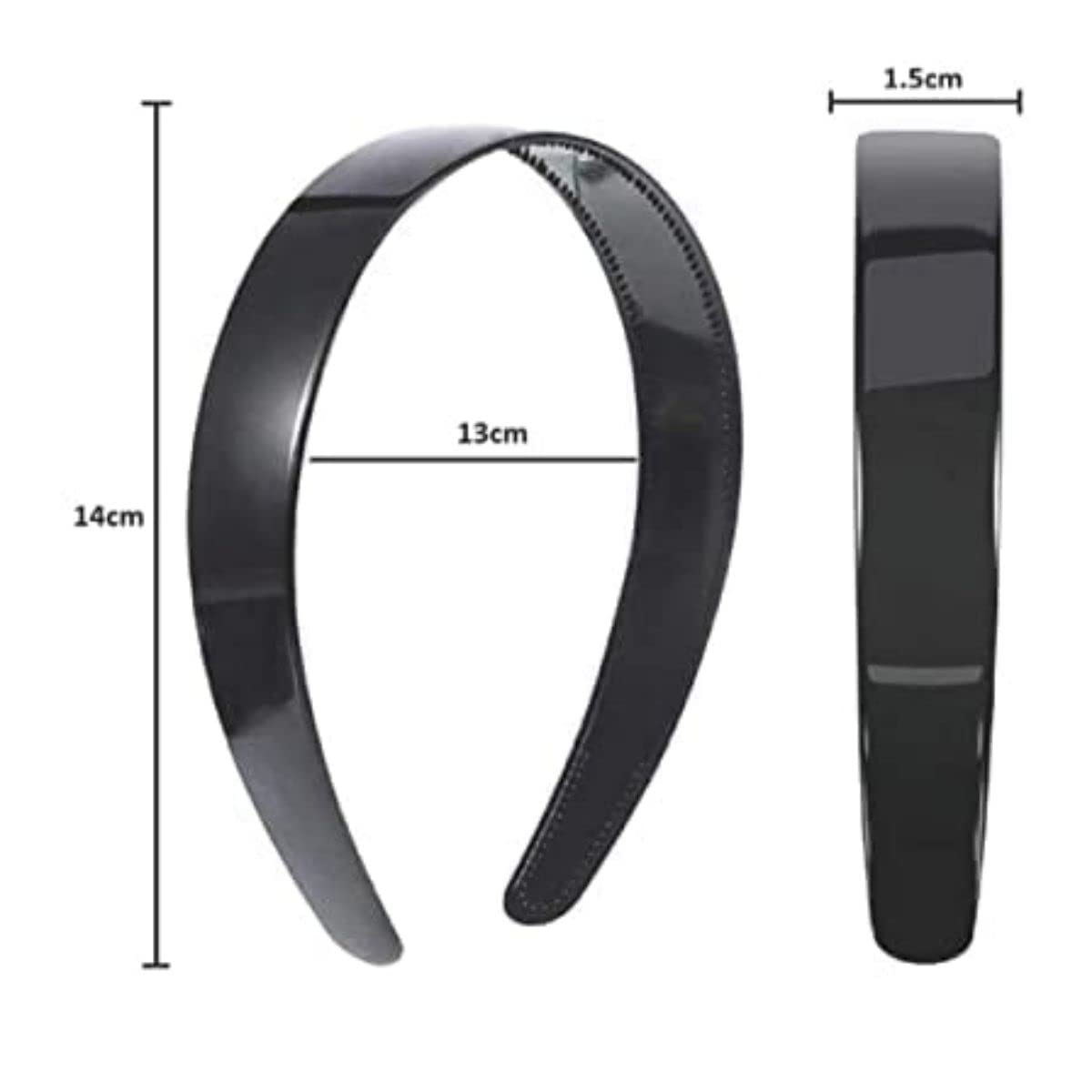Old Shopperz 12 Pack Black Plastic Headbands - 1 Inch Wide Teeth Plain Hair Bands for Women & Girls - Perfect for DIY Hair Styling, Workouts, and Everyday Fashion Accessories