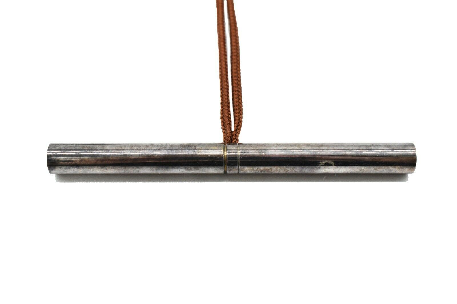 Hermes Brown Rope Necklace - Skipper Double Wrap Circle Bar Silver Pendant for Women | Elegant Layered Jewelry Gift for Birthday, Anniversary & Special Occasions