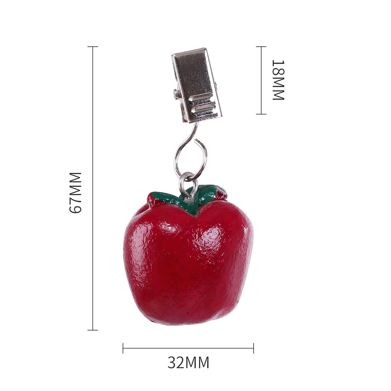 TwoFish Home Set of 4 Resin Red Apple Tablecloth Weights - Decorative Table Clamps for Outdoor Picnics, Garden Parties & Home Decor (Pack of 4)