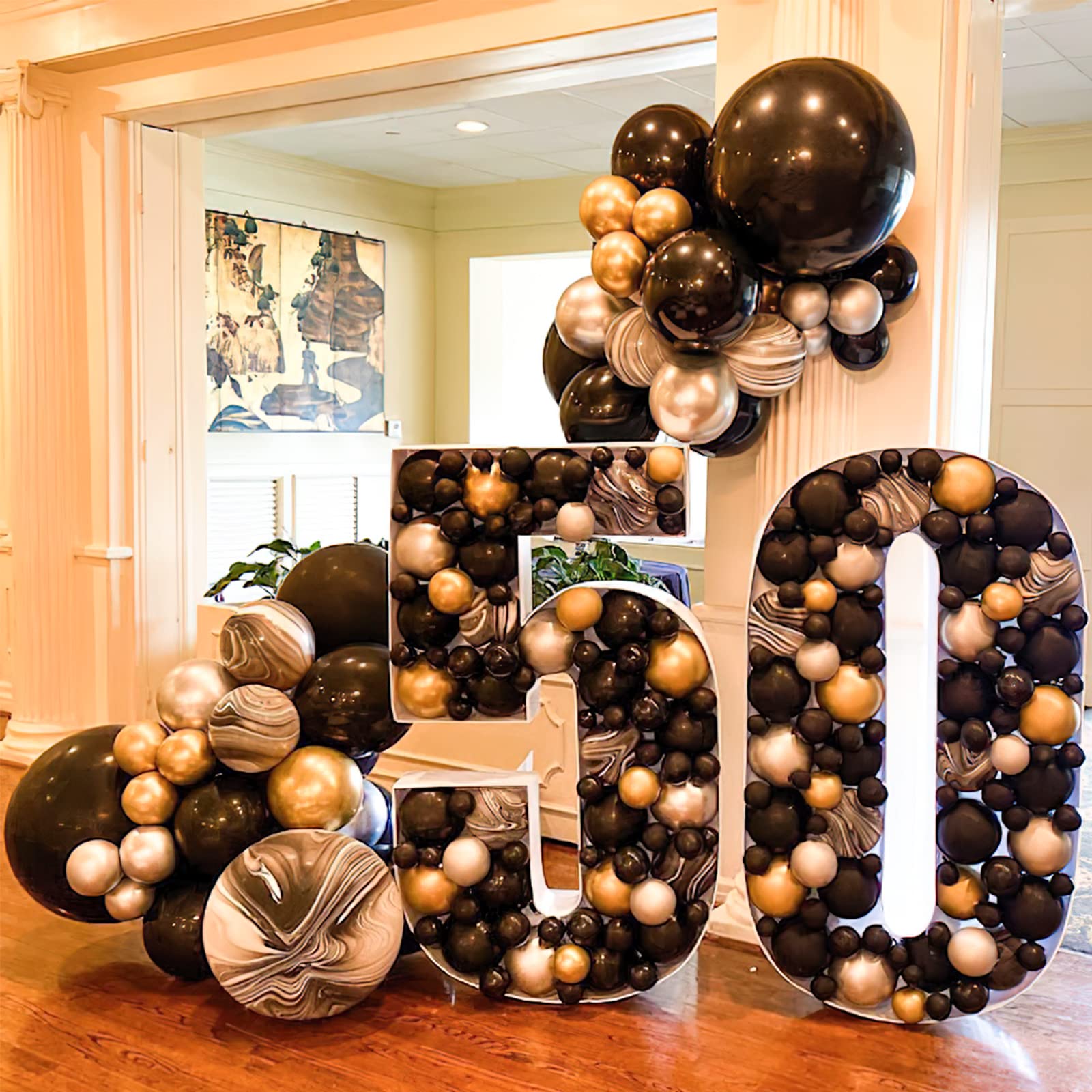 PartyWoo 36 Inch Large Matte Black Balloons (4 Pack) - Extra Big Black Balloons for Balloon Garlands, Arches, Birthday Party Decorations, Retirement Decor - Perfect for Halloween, Graduation & Anniversary Celebrations
