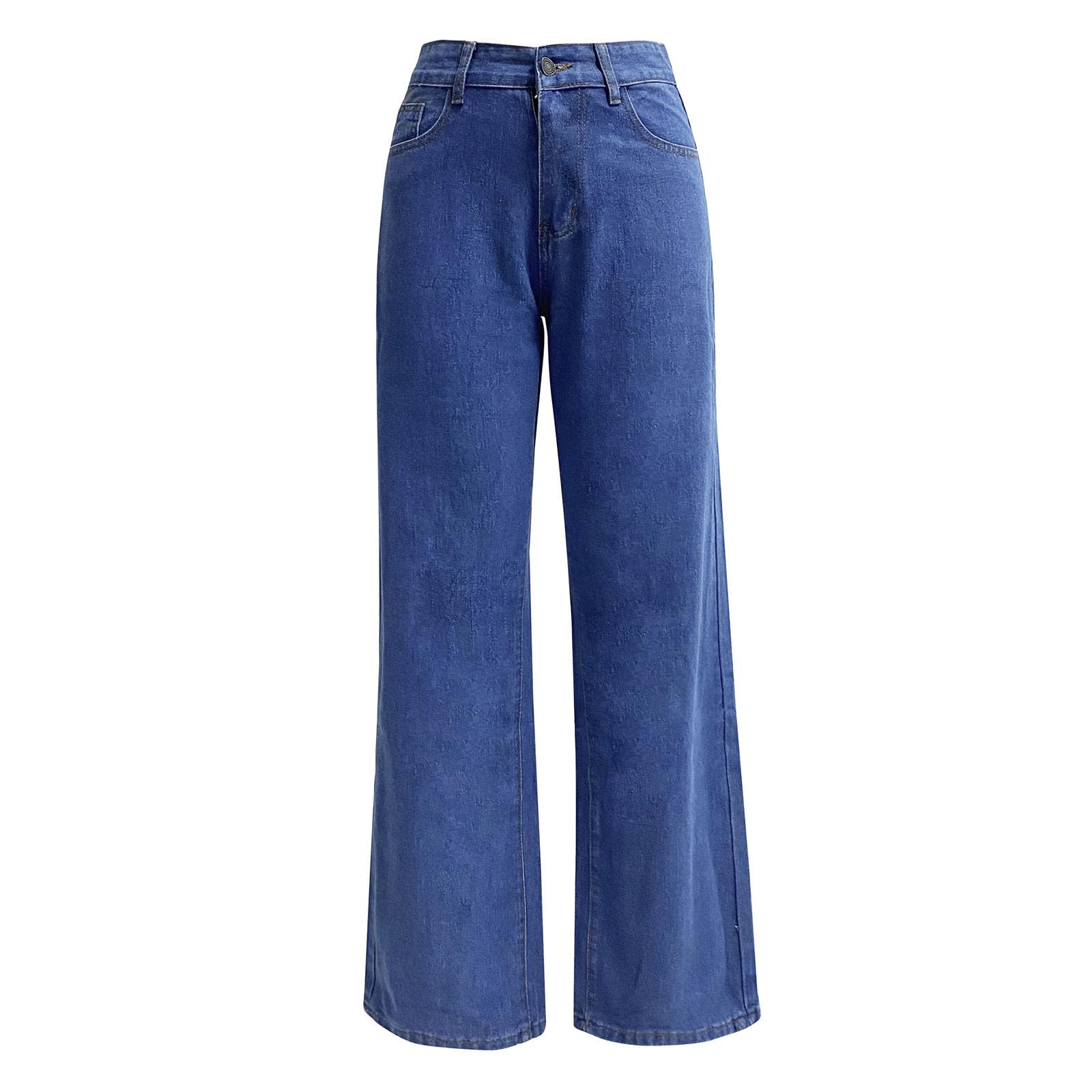 Women's High Waist Wide Leg Baggy Jeans - Stretch Denim Boyfriend Jeans with Straight Leg Fit | Y2K Fashion Trend | Perfect for Casual Outfits, Streetwear & Retro Looks