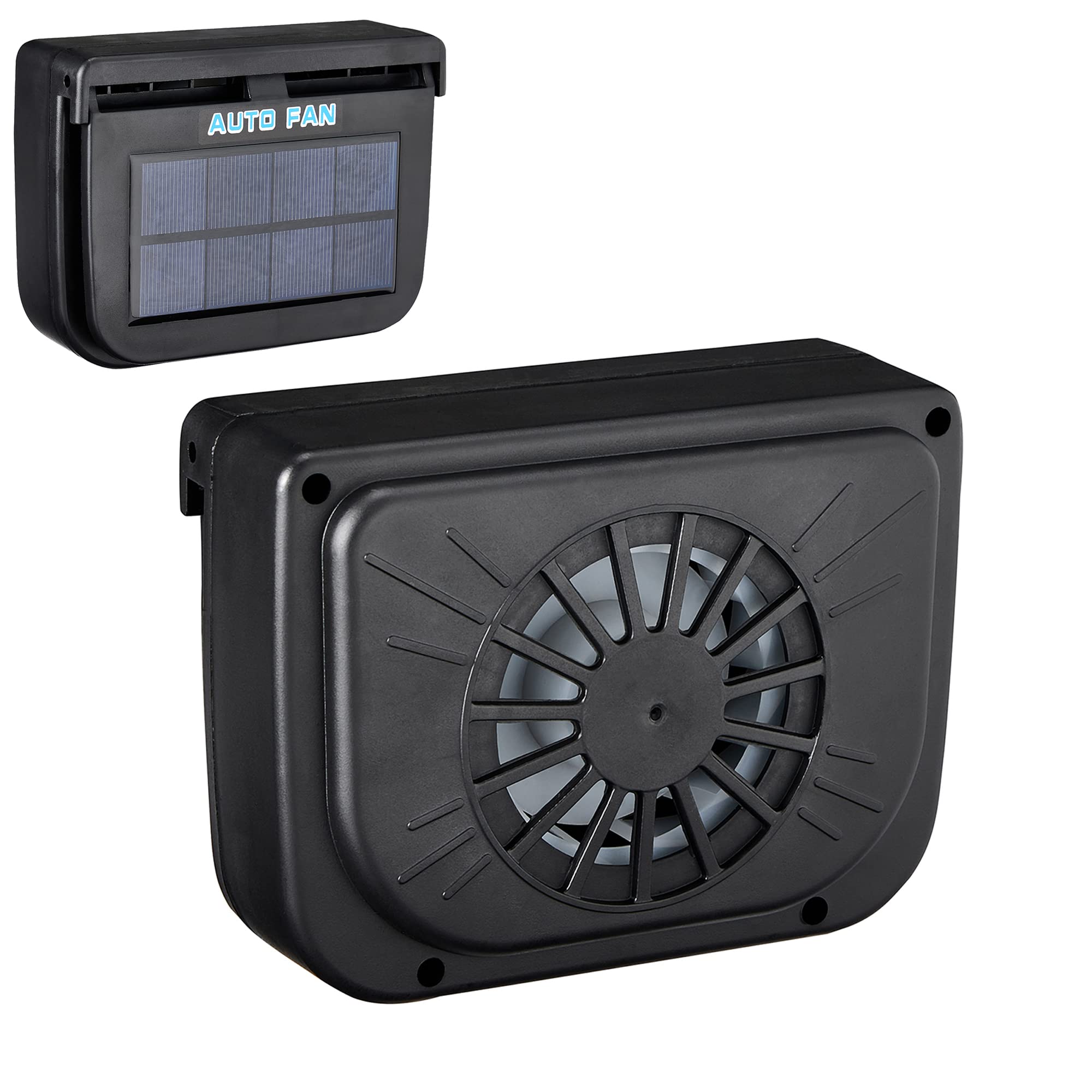 Solar Powered Car Exhaust Fan - 3rd Gen Auto Ventilator & Radiator for Smoke & Heat Removal - Perfect for Parking, Camping & Road Trips