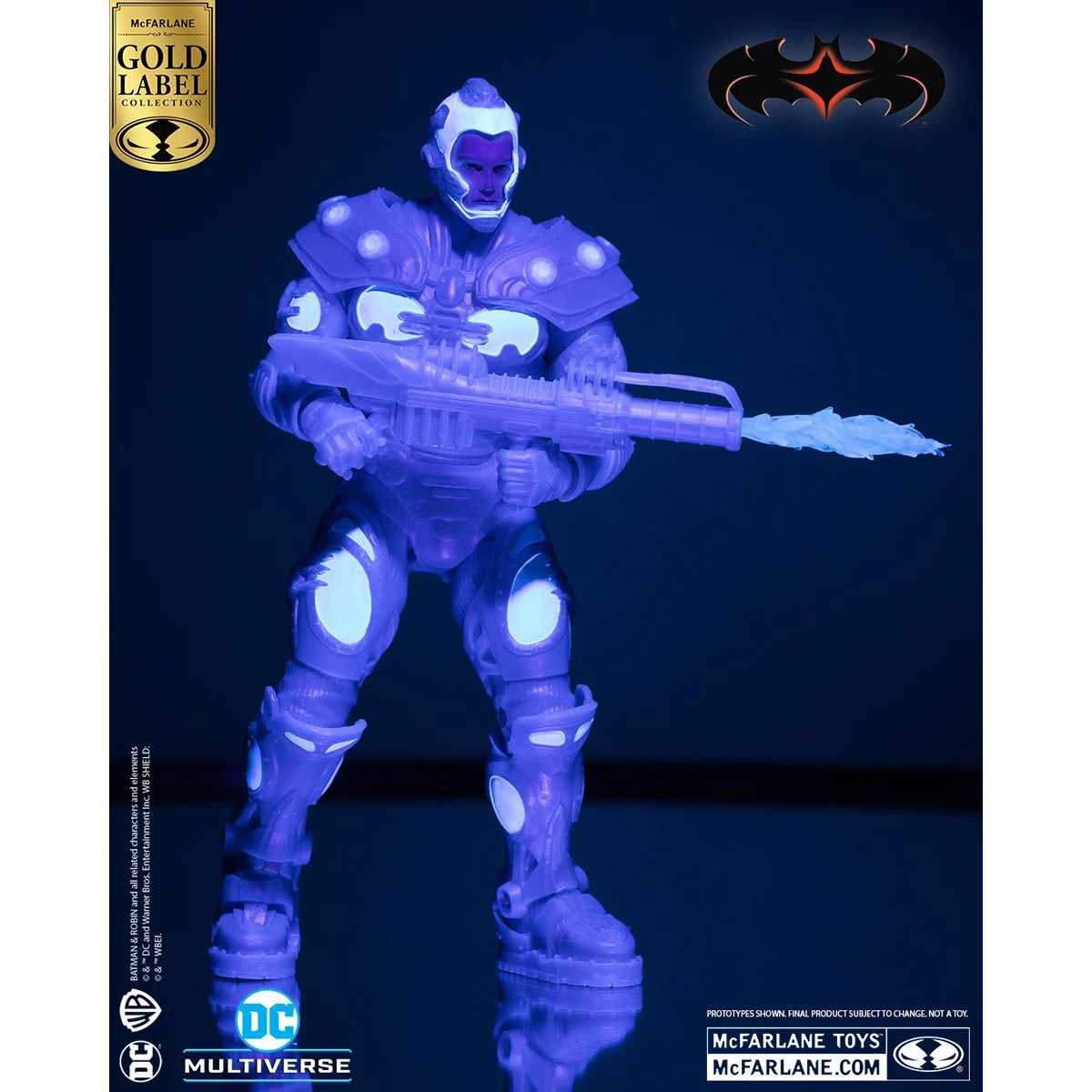 Mr. Freeze (Black Light) DC Multiverse Batman and Robin Gold Label 7-Inch Action Figure - Collectible Toy for Superhero Fans, Perfect for Display and Comic Book Themed Decor