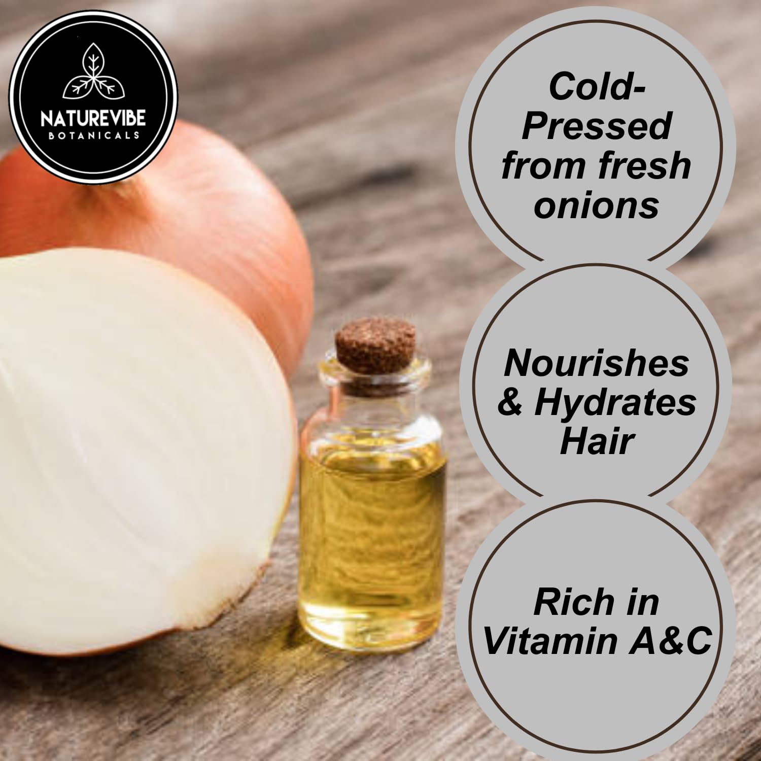 Naturevibe Botanicals Organic Jojoba Oil & Onion Oil Combo - 32oz Each | Pure Cold-Pressed Hair & Skin Care Treatment for Dry Scalp, Hair Growth & Moisturizing | Perfect for DIY Beauty Recipes & Massage Therapy
