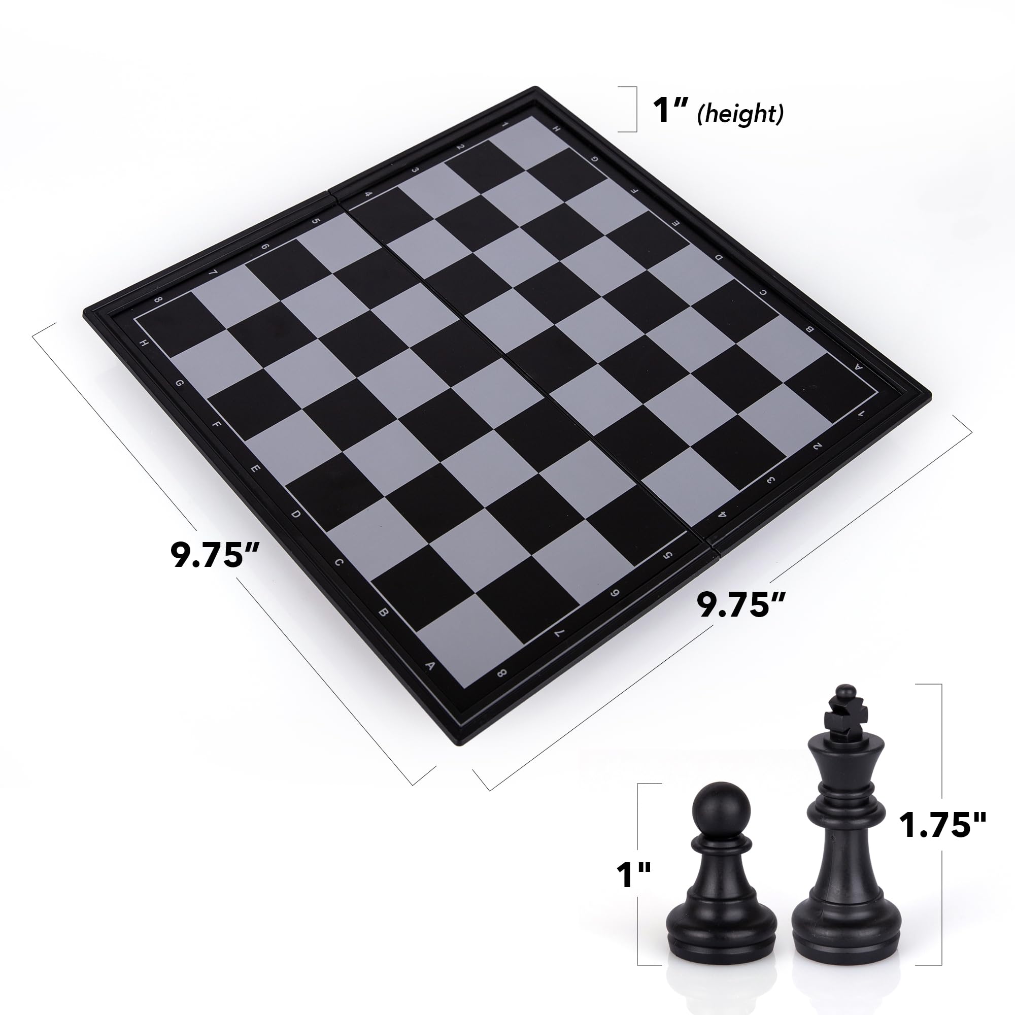 Magnetic Travel Chess Set - Foldable Portable Chess Board Game for Kids & Adults | Perfect for Road Trips, Camping, Office & Home Entertainment | Fun Educational Travel Toy & Desktop Game