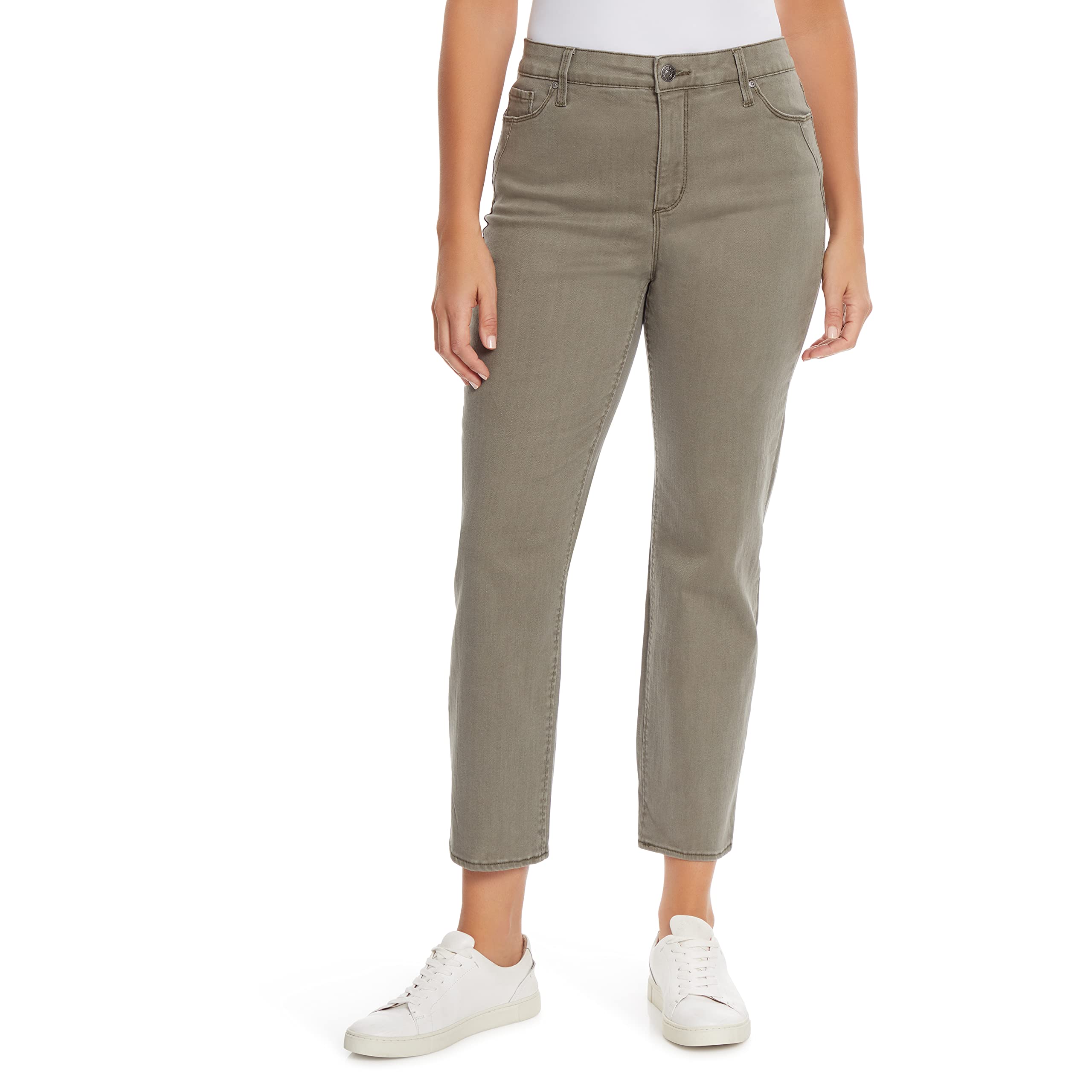 Vintage American Blues Women's High Rise Straight Ankle Jeans - Retro Denim Pants for Casual Wear, Date Night & Everyday Outfits