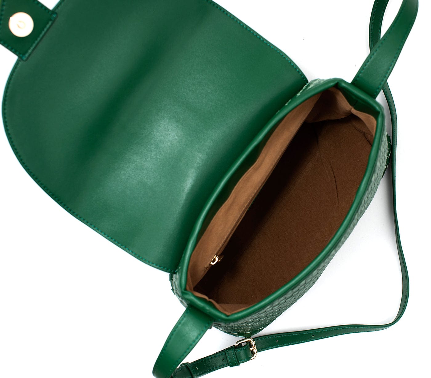 Kate Vegan Leather Basket Weave Crossbody Bag for Women - Eco-Friendly Green Shoulder Purse | Perfect for Work, Travel & Everyday Use