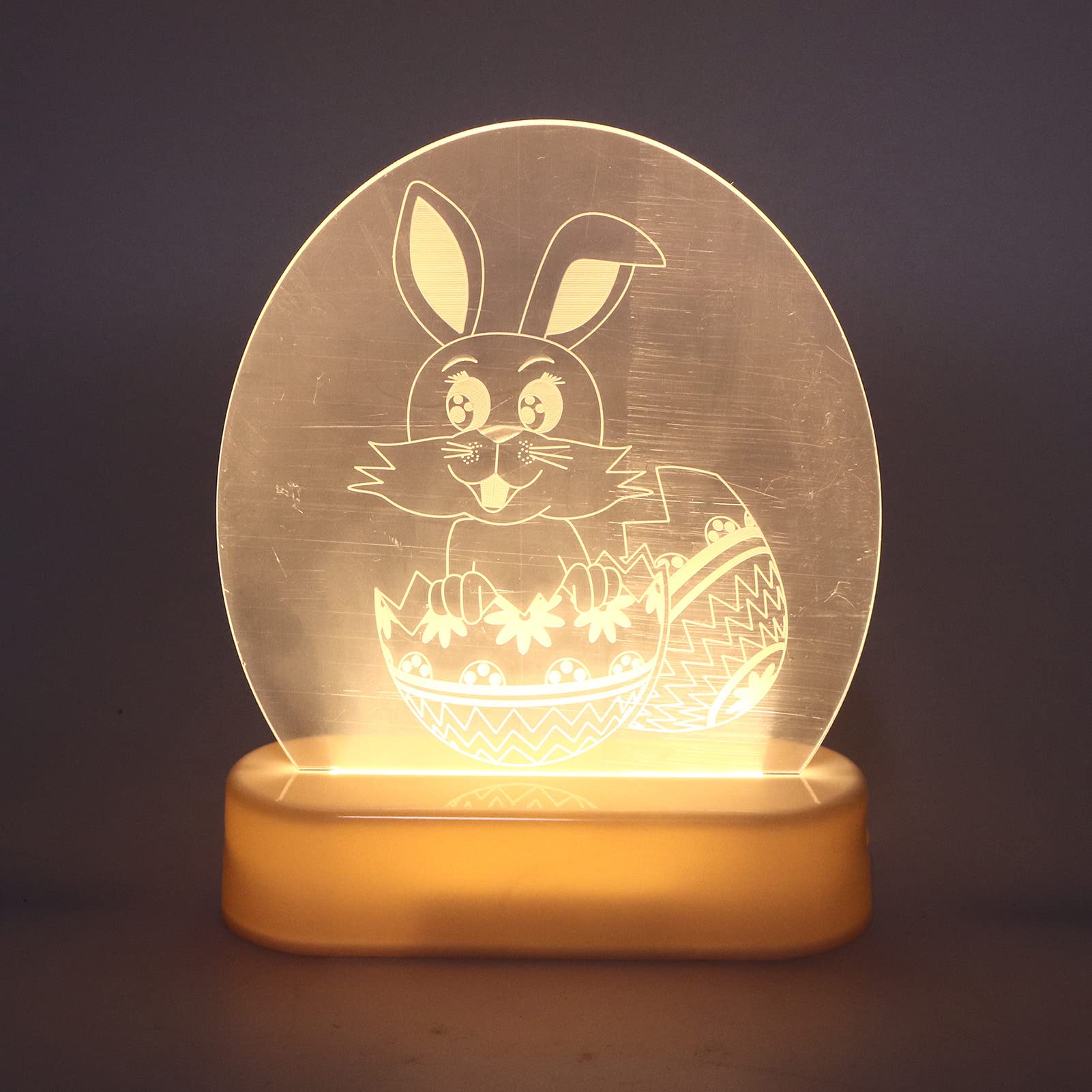 FTVOGUE 3D LED Bunny Night Light - Cute ABS Acrylic Bedside Lamp for Women, Teens & Baby Rooms | Easter Decor, Nursery Lighting, Kids Bedroom Decor Gift Idea