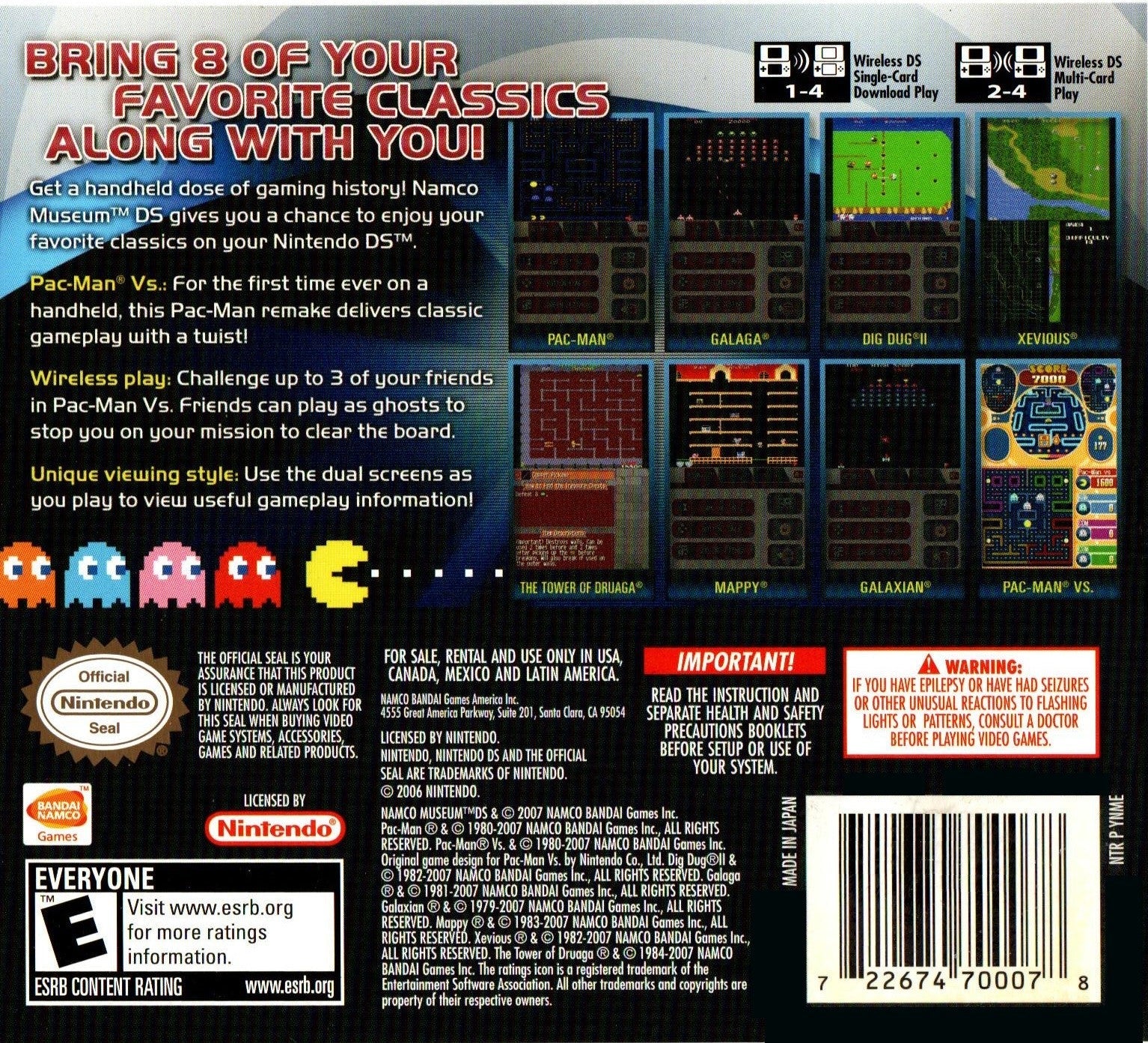 Used Namco Museum DS Video Game - Classic Arcade Collection for Nintendo DS | Perfect for Retro Gaming Enthusiasts & Travel Entertainment