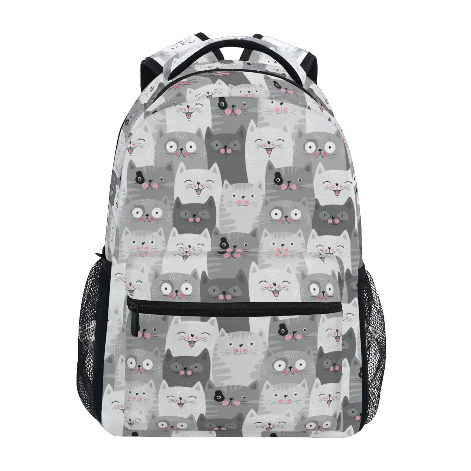 JIPONI Cute Gray Cat Kitten Backpack for Women & Men - Stylish School Bag, Laptop Backpack, Travel Daypack - Perfect for College, Work, Commuting & Outdoor Adventures